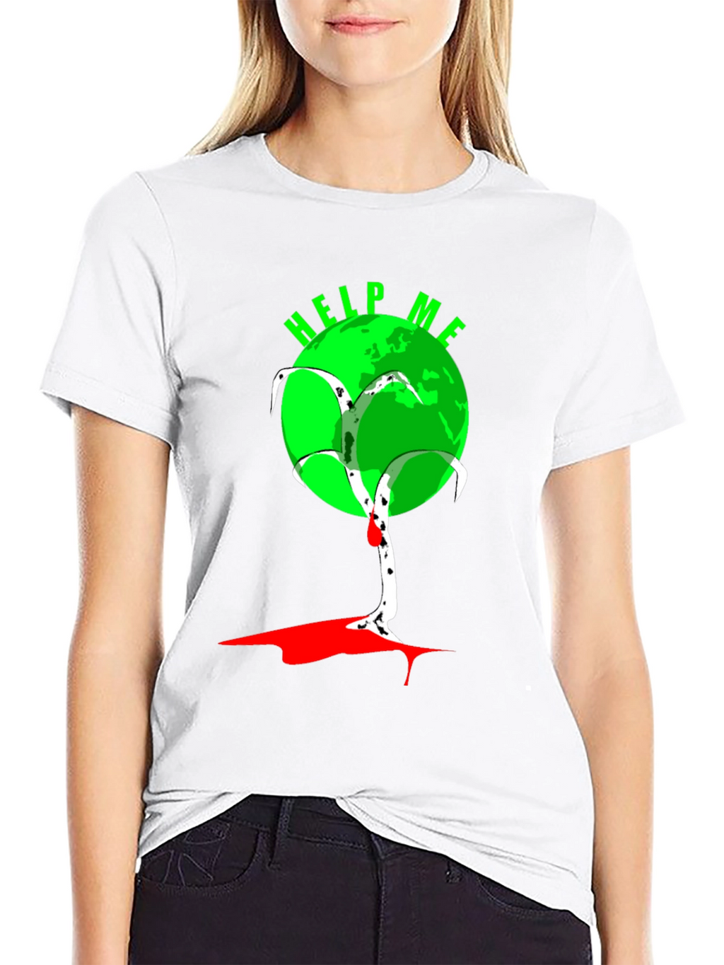 Help Me Earth T-Shirt - Black Graphic Tee