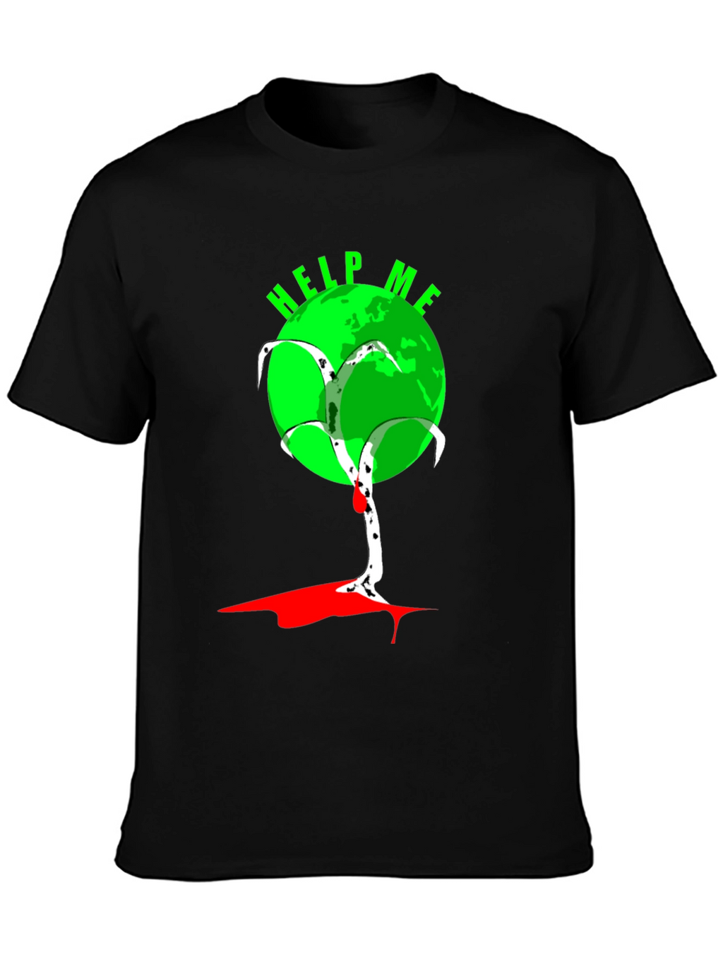 Help Me Earth T-Shirt - Black Graphic Tee
