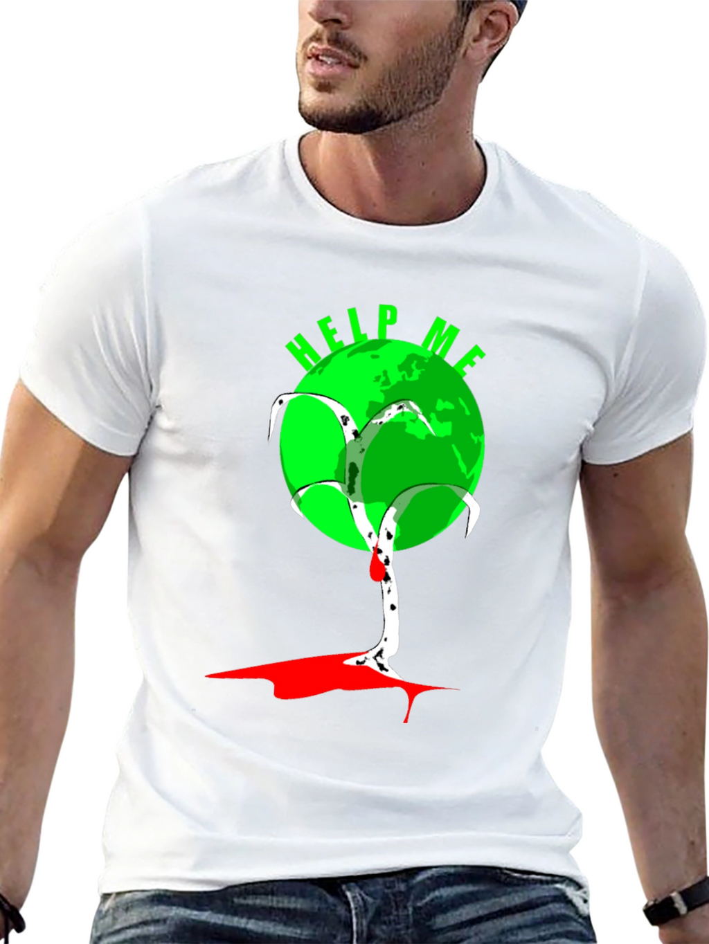 Help Me Earth T-Shirt - Black Graphic Tee
