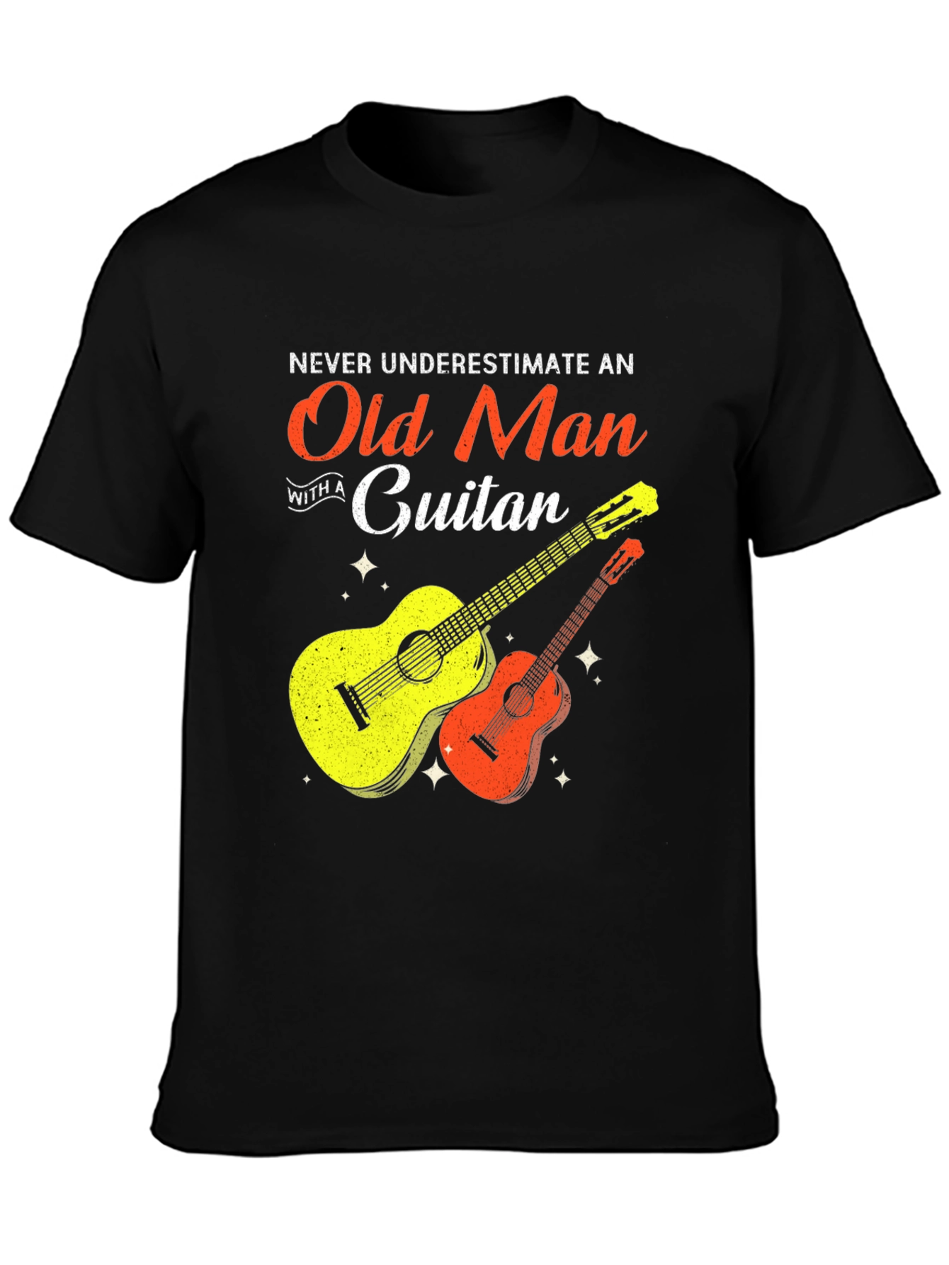 Old Man Guitar T-Shirt - Music Lover Tee