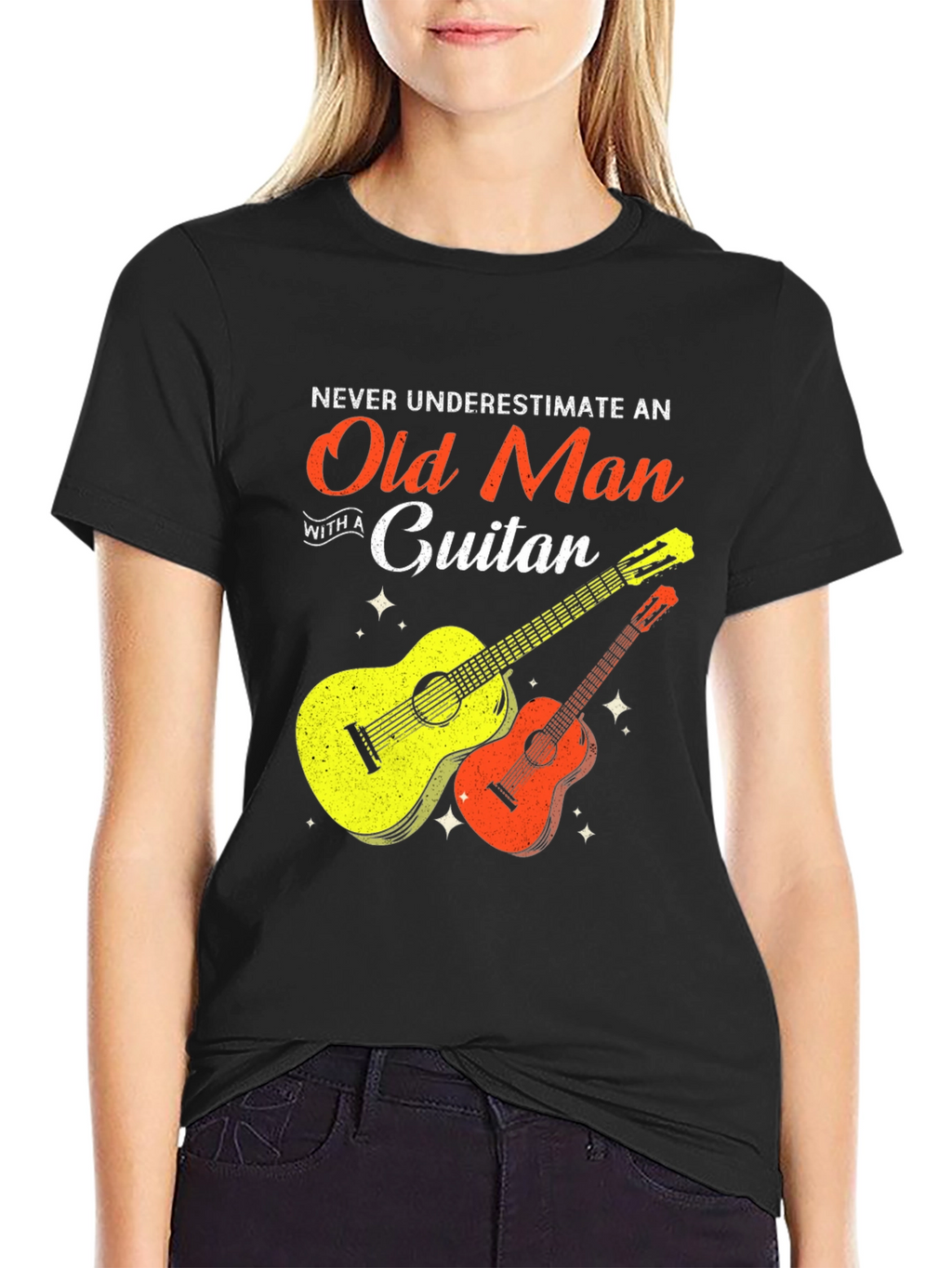 Old Man Guitar T-Shirt - Music Lover Tee