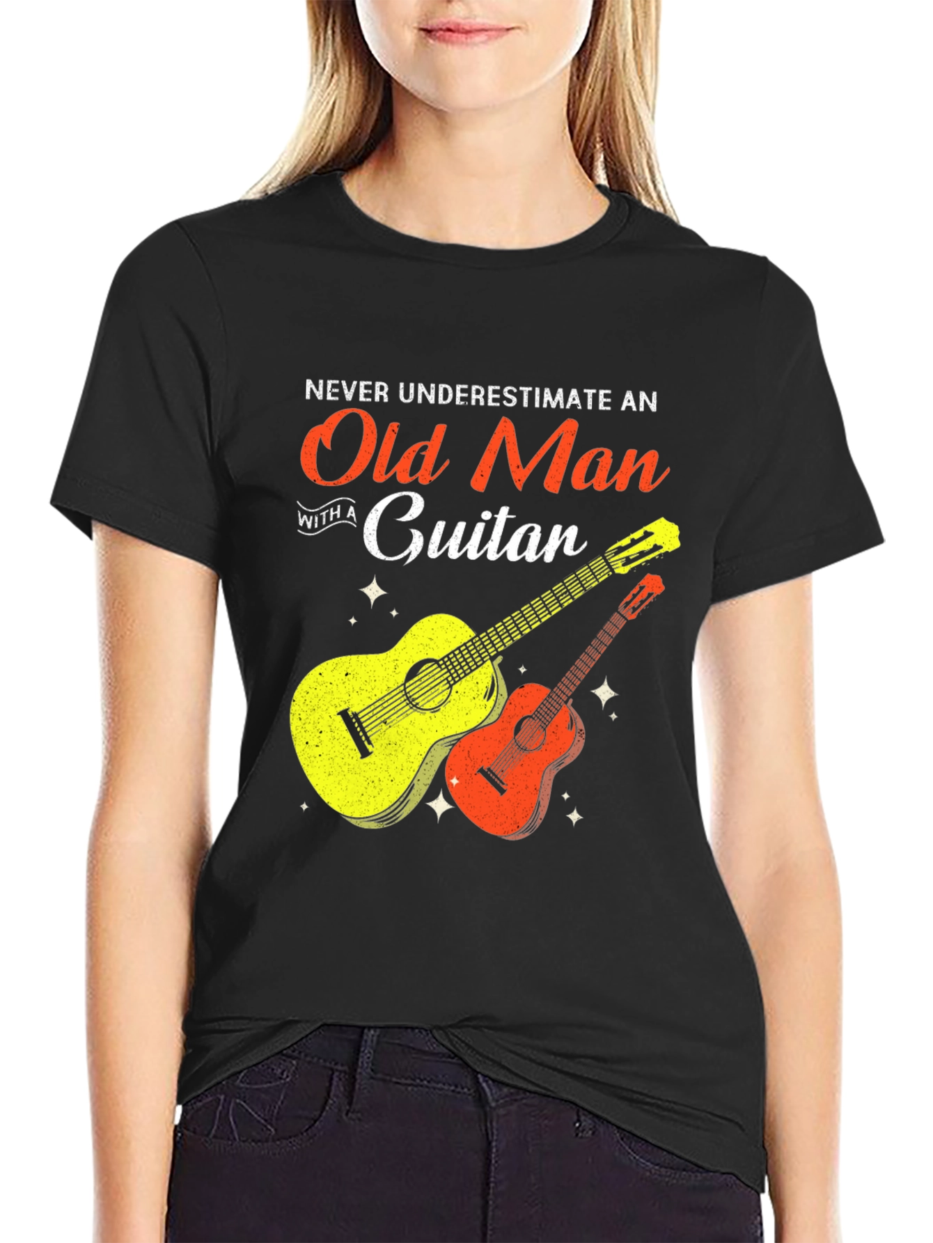 Old Man Guitar T-Shirt - Music Lover Tee