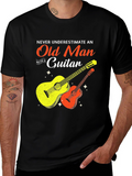 Old Man Guitar T-Shirt - Music Lover Tee
