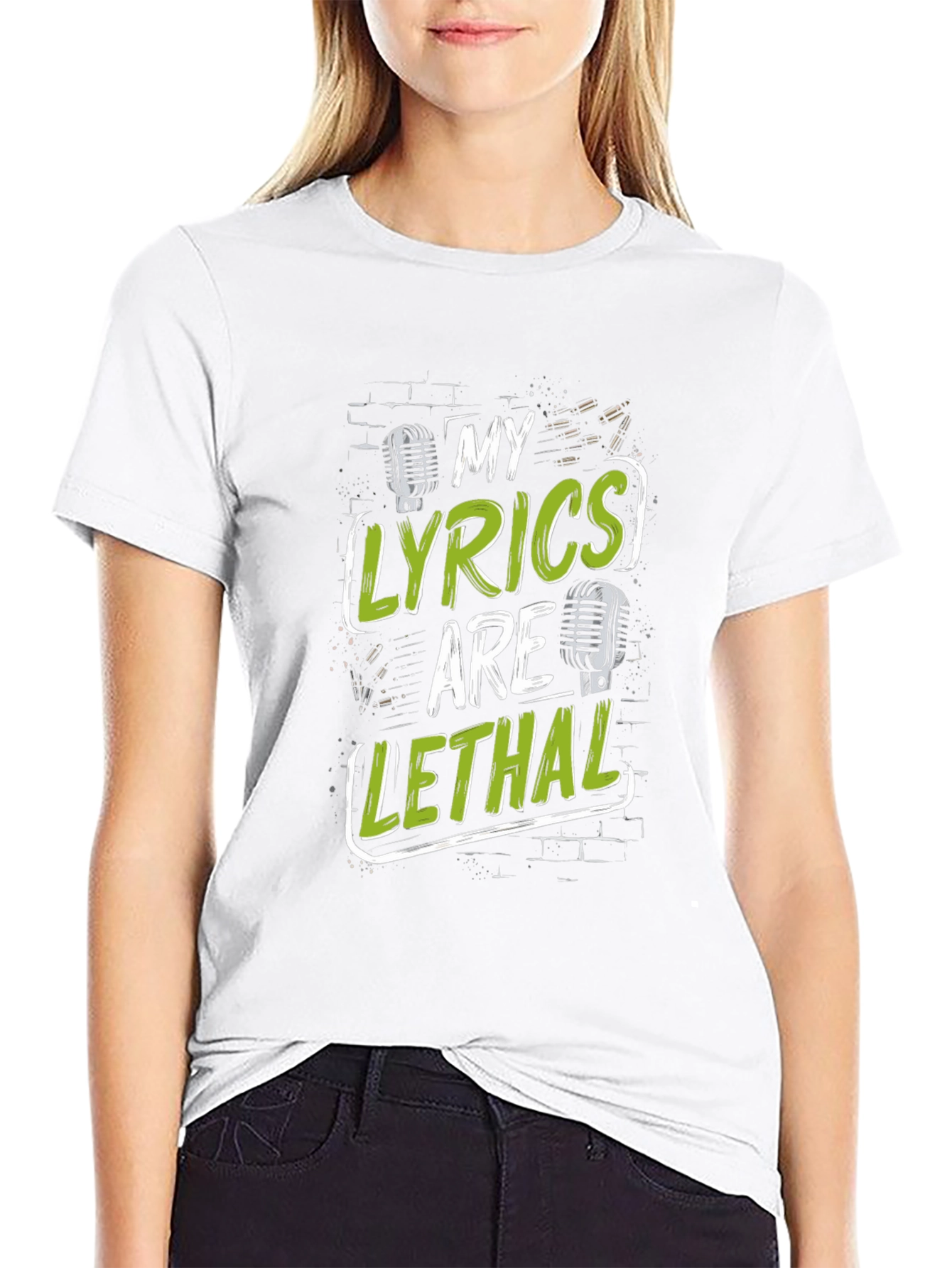 My Lyrics Are Lethal Black Graphic T-Shirt