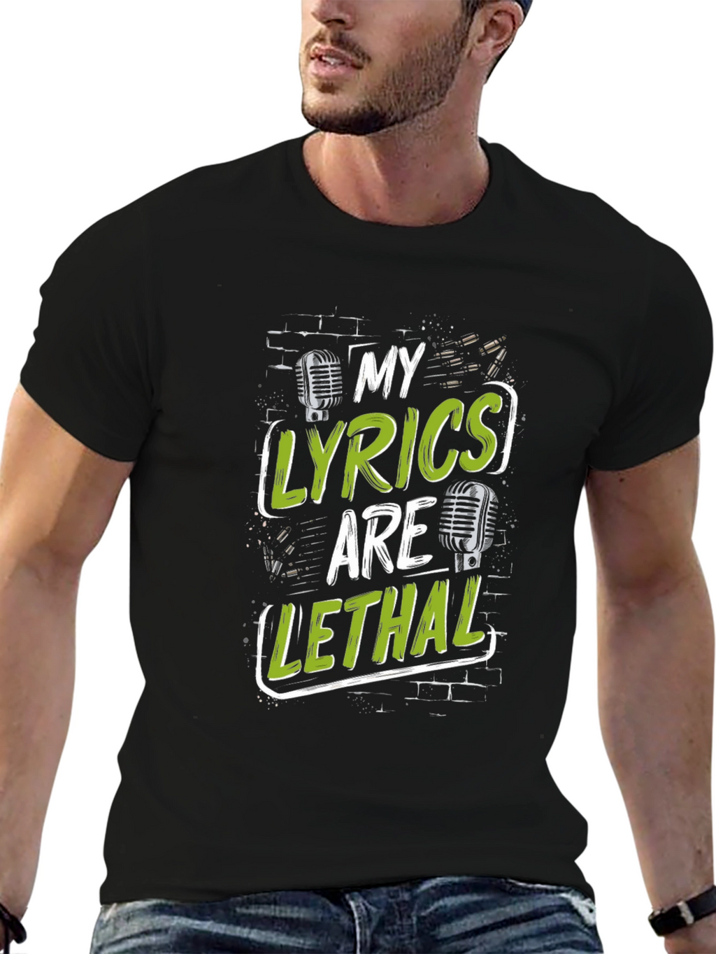 My Lyrics Are Lethal Black Graphic T-Shirt