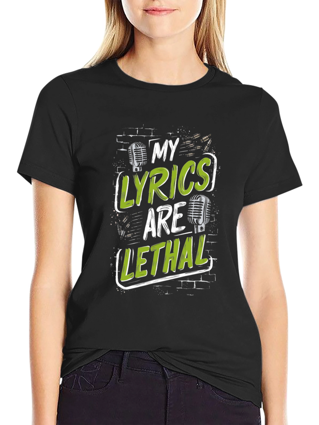 My Lyrics Are Lethal Black Graphic T-Shirt