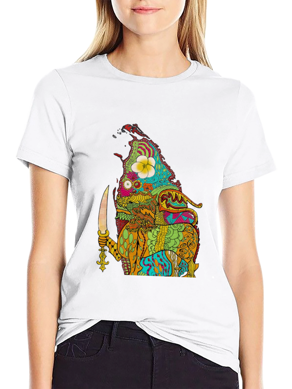 Psychedelic Island Warrior Black T-Shirt
