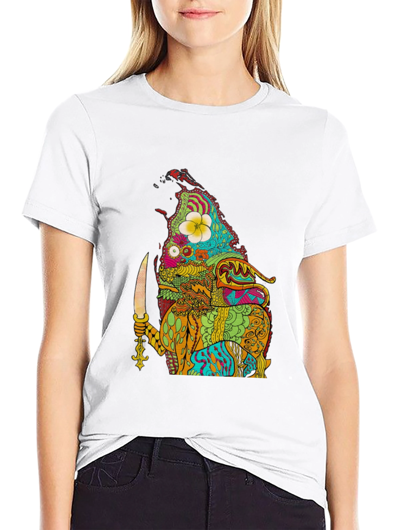 Psychedelic Island Warrior Black T-Shirt