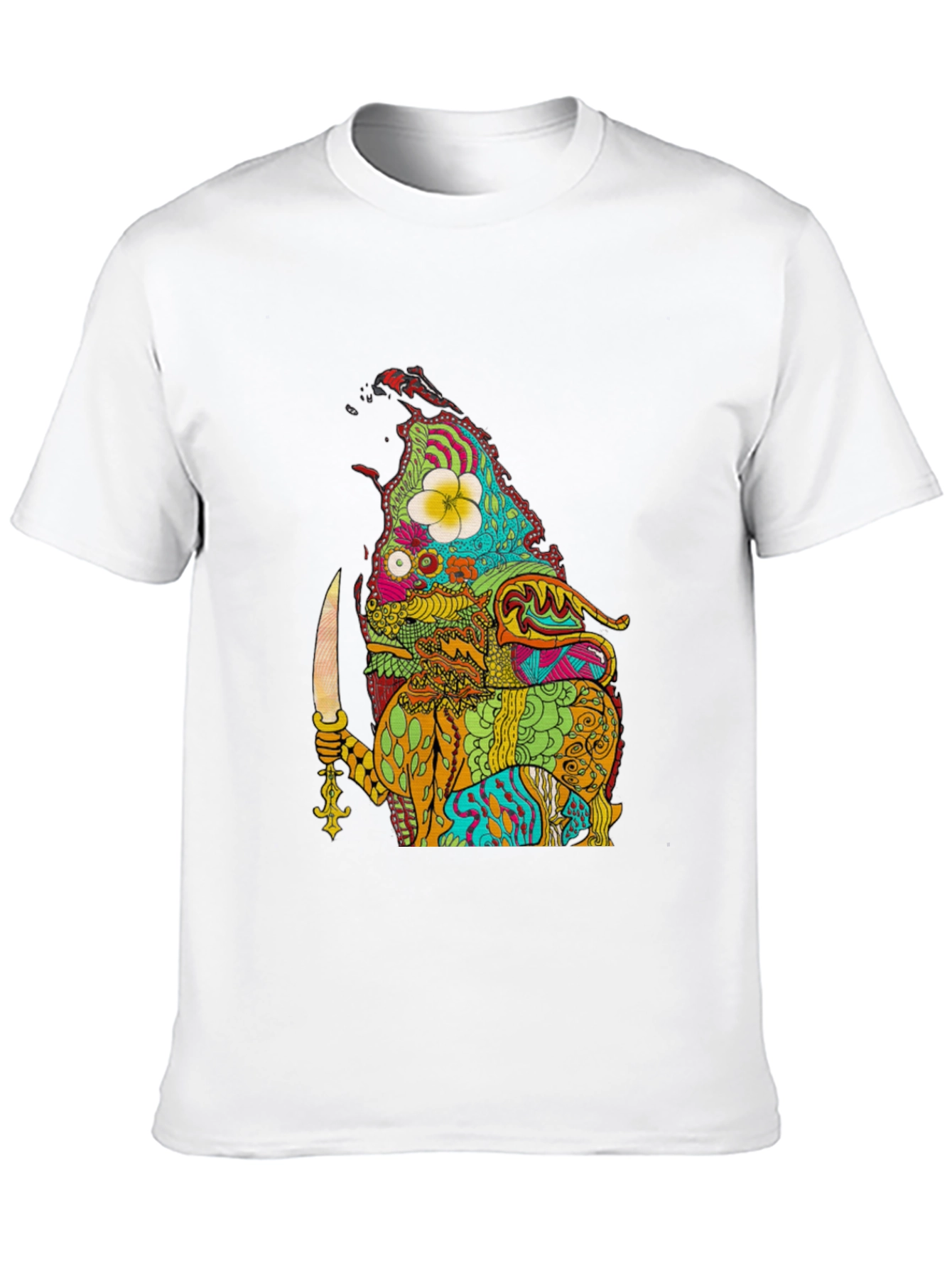 Psychedelic Island Warrior Black T-Shirt