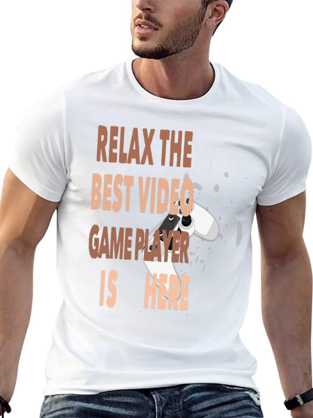 Relax Best Video Game Player Here Black Graphic Tee