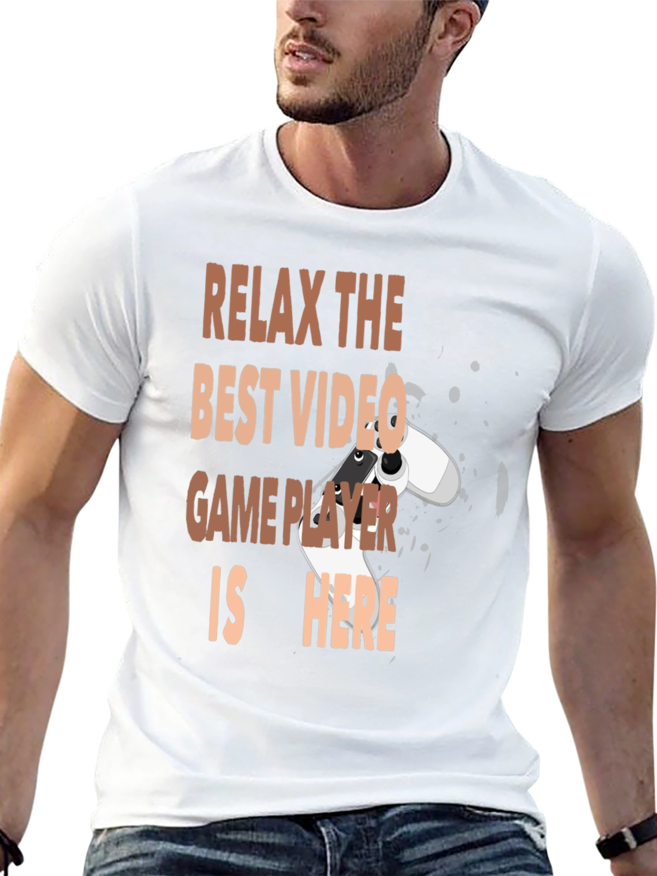 Relax Best Video Game Player Here Black Graphic Tee