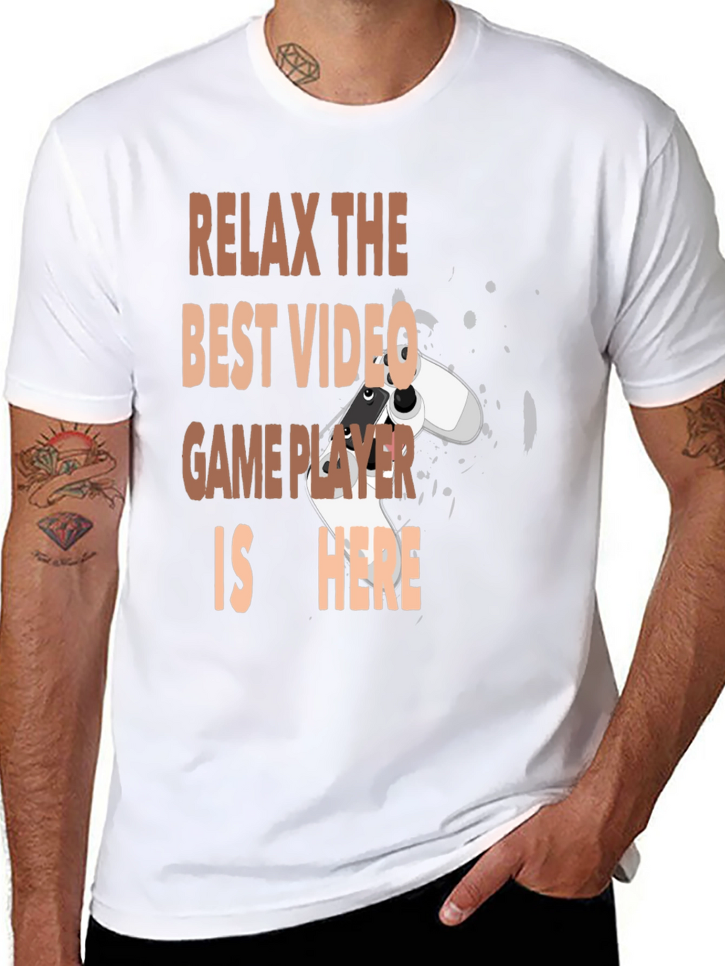 Relax Best Video Game Player Here Black Graphic Tee