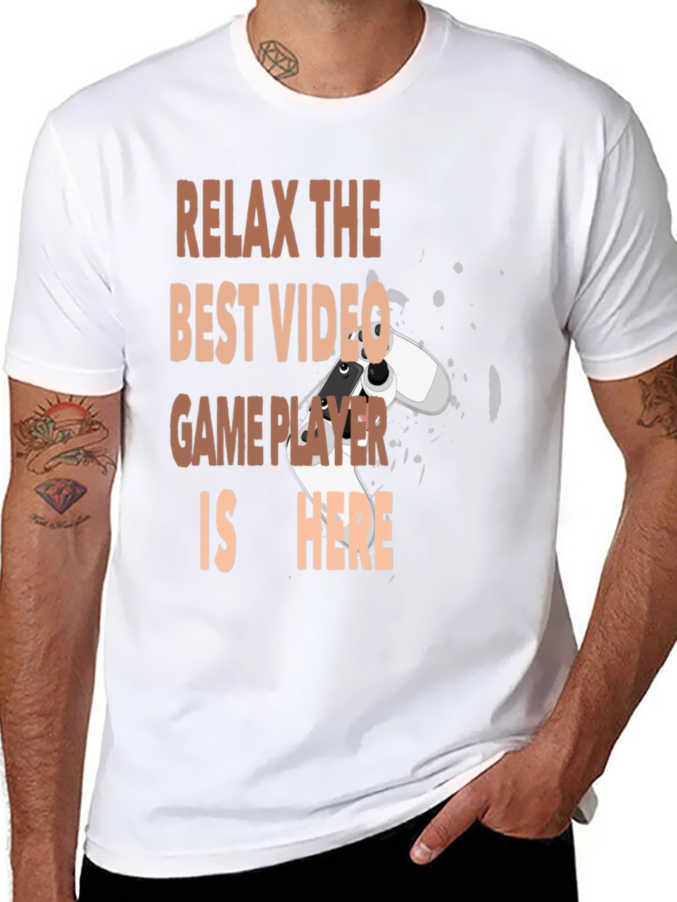 Relax Best Video Game Player Here Black Graphic Tee