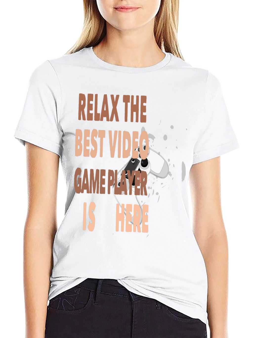 Relax Best Video Game Player Here Black Graphic Tee