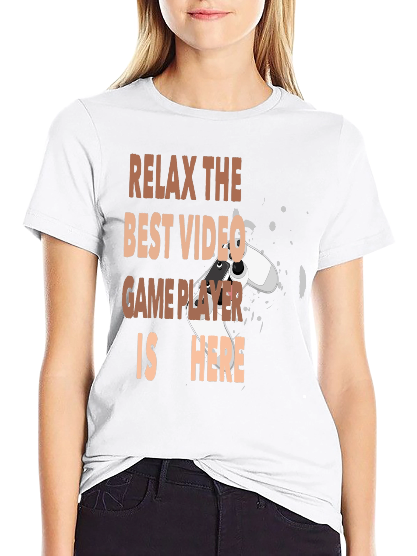 Relax Best Video Game Player Here Black Graphic Tee