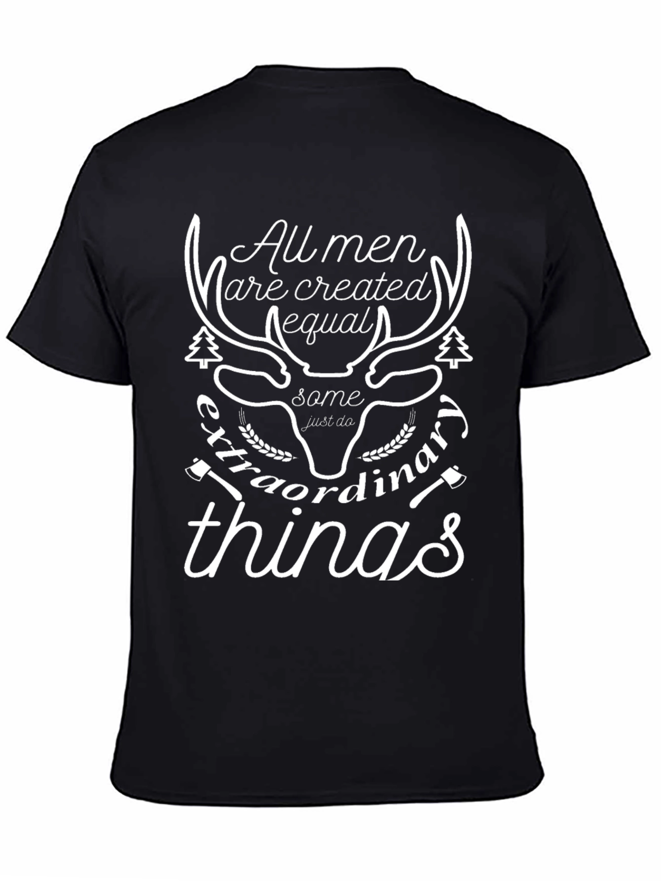 Mens Graphic Tee - All Men Are Created Equal Deer Design