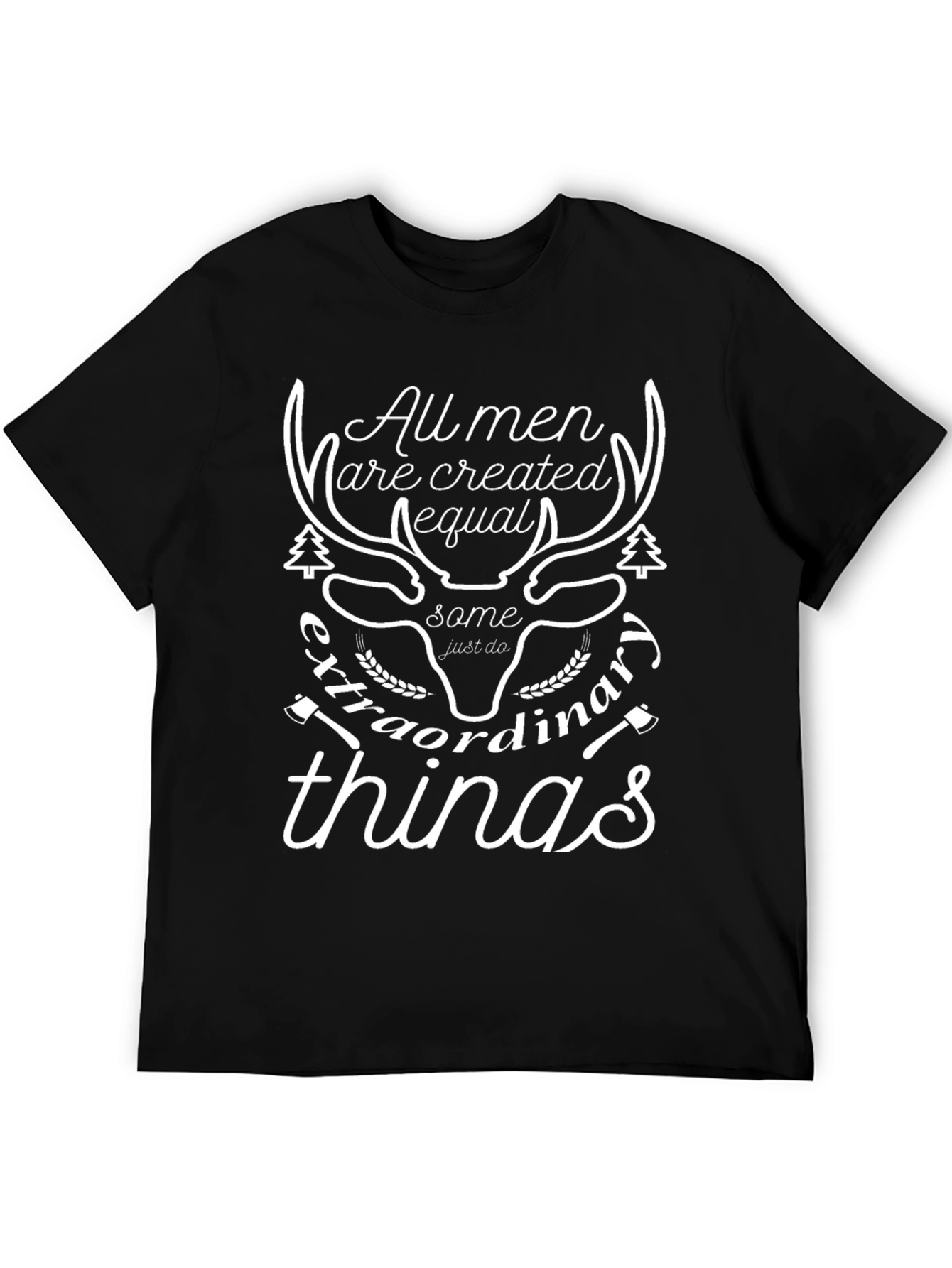 Mens Graphic Tee - All Men Are Created Equal Deer Design