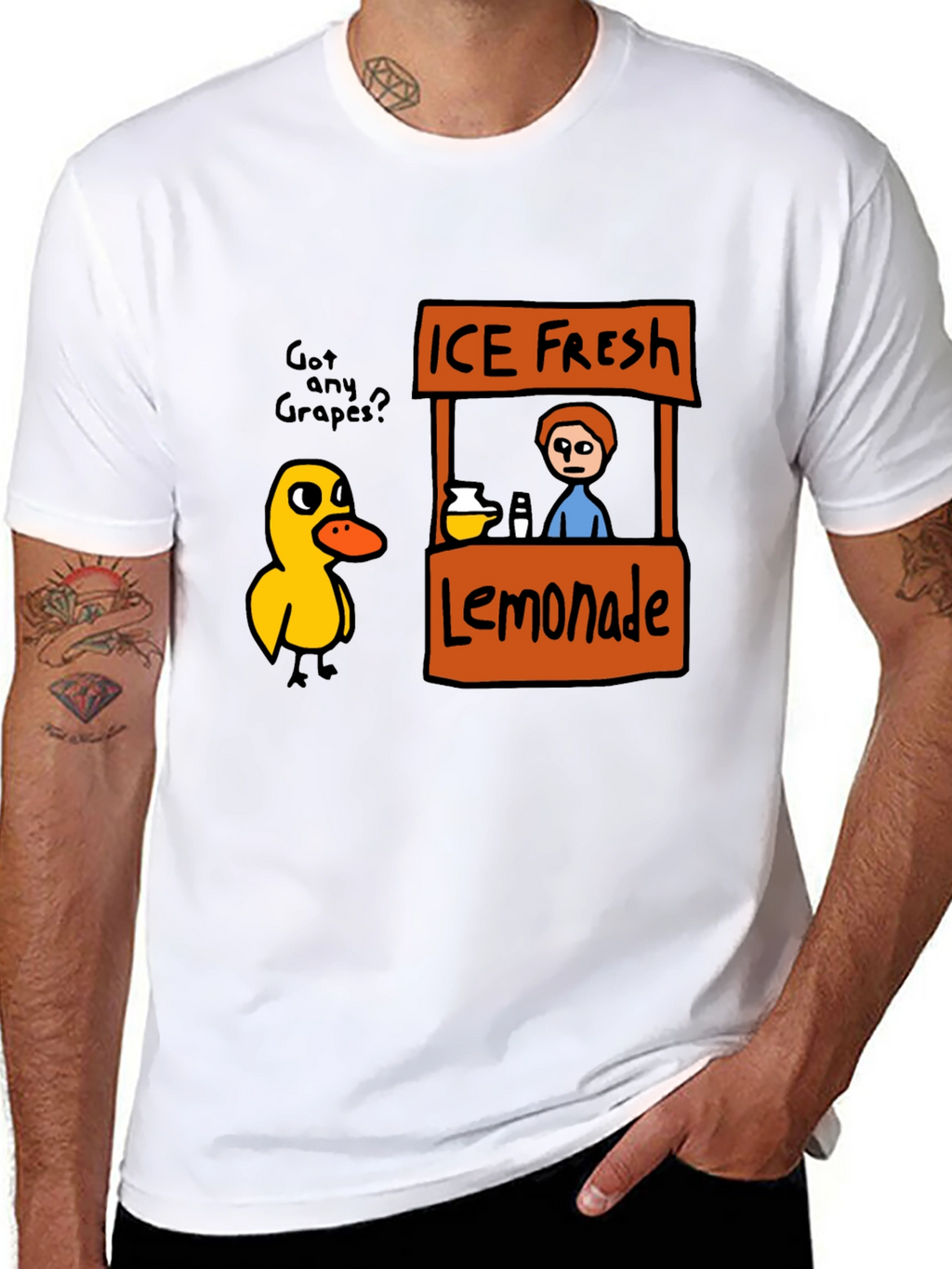 Funny Duck Lemonade Stand Graphic T-Shirt