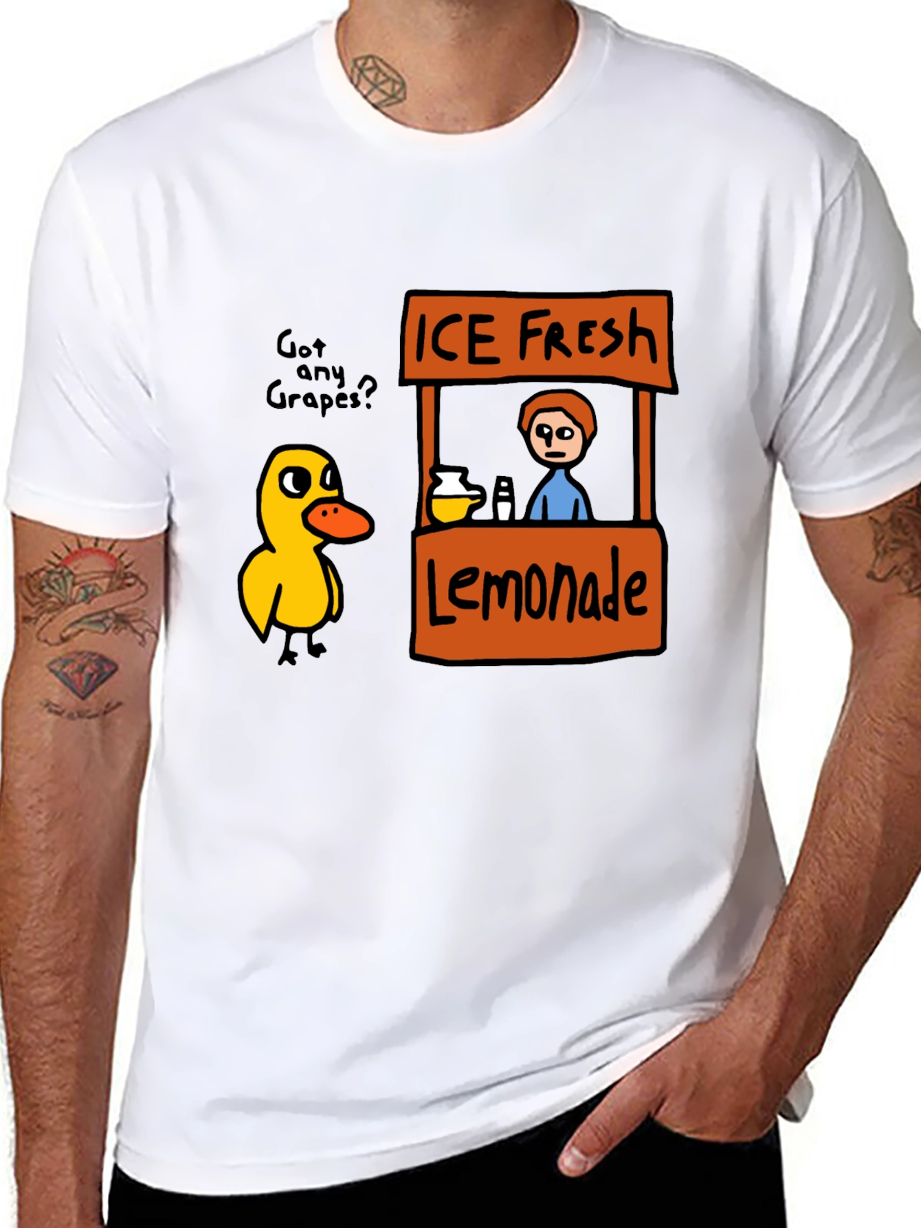 Funny Duck Lemonade Stand Graphic T-Shirt