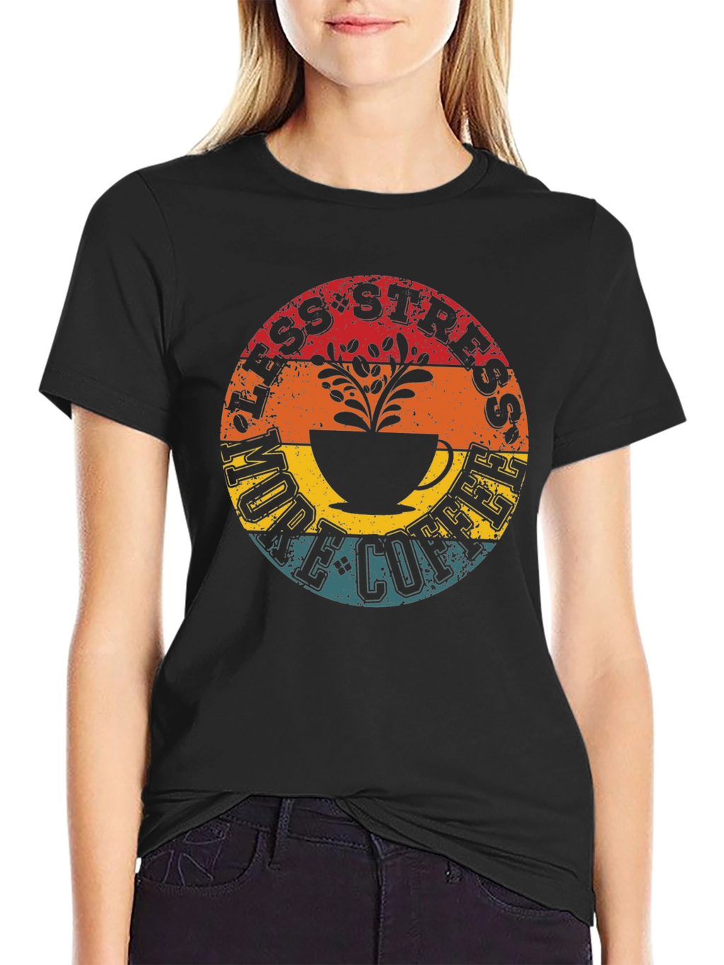 Less Stress More Coffee Graphic T-Shirt
