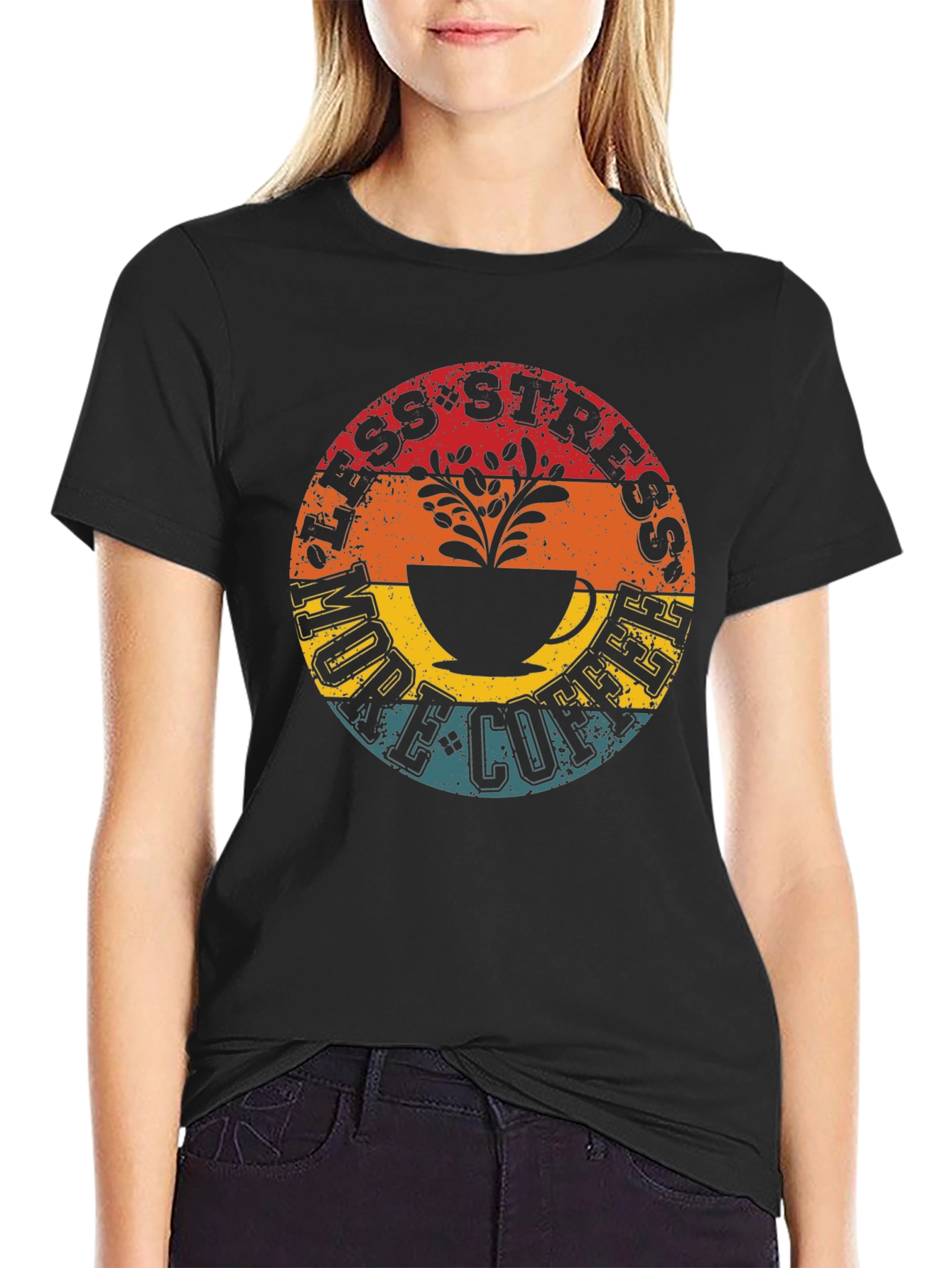 Less Stress More Coffee Graphic T-Shirt