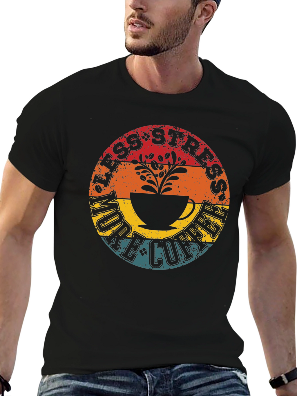 Less Stress More Coffee Graphic T-Shirt