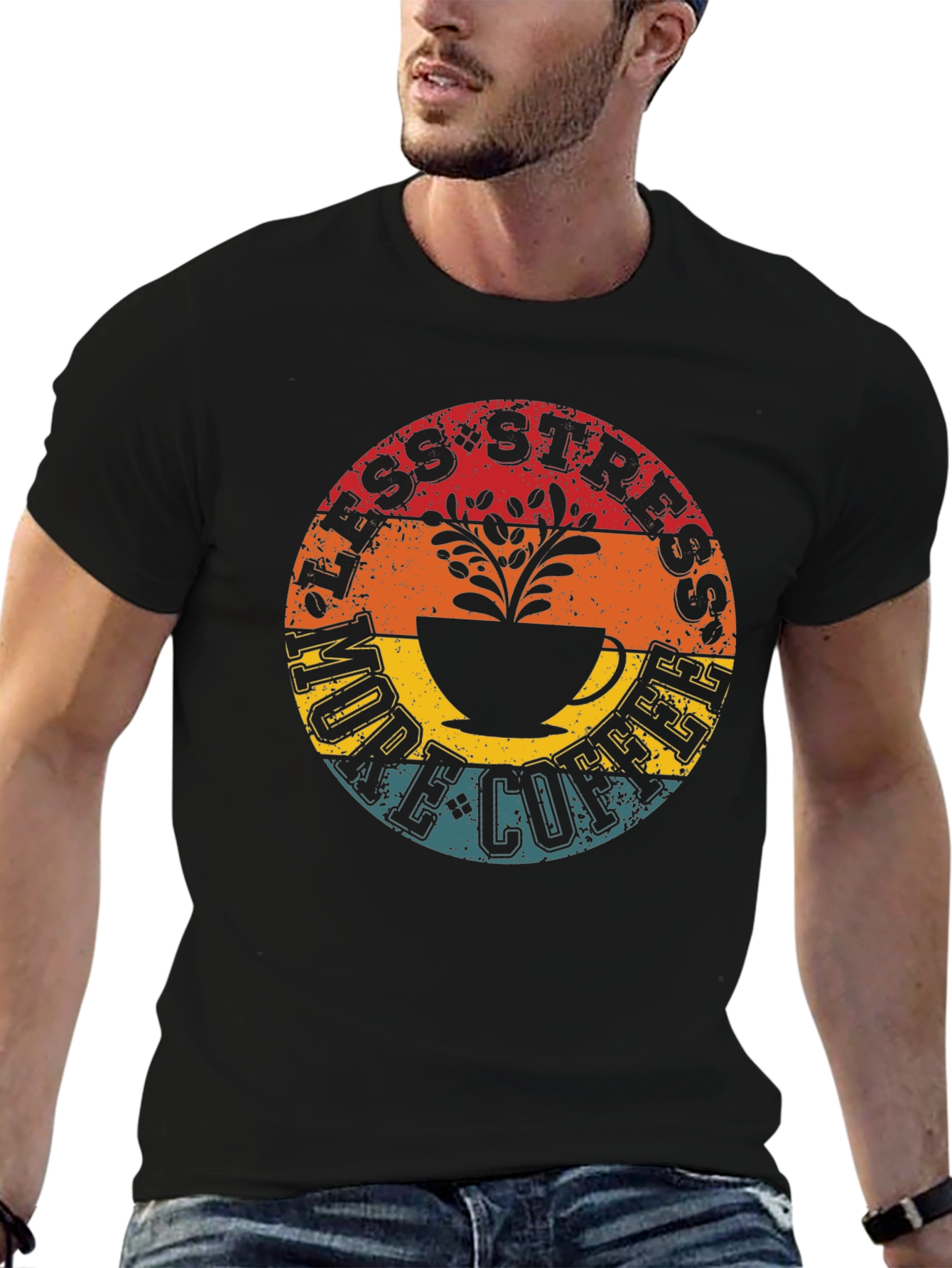 Less Stress More Coffee Graphic T-Shirt