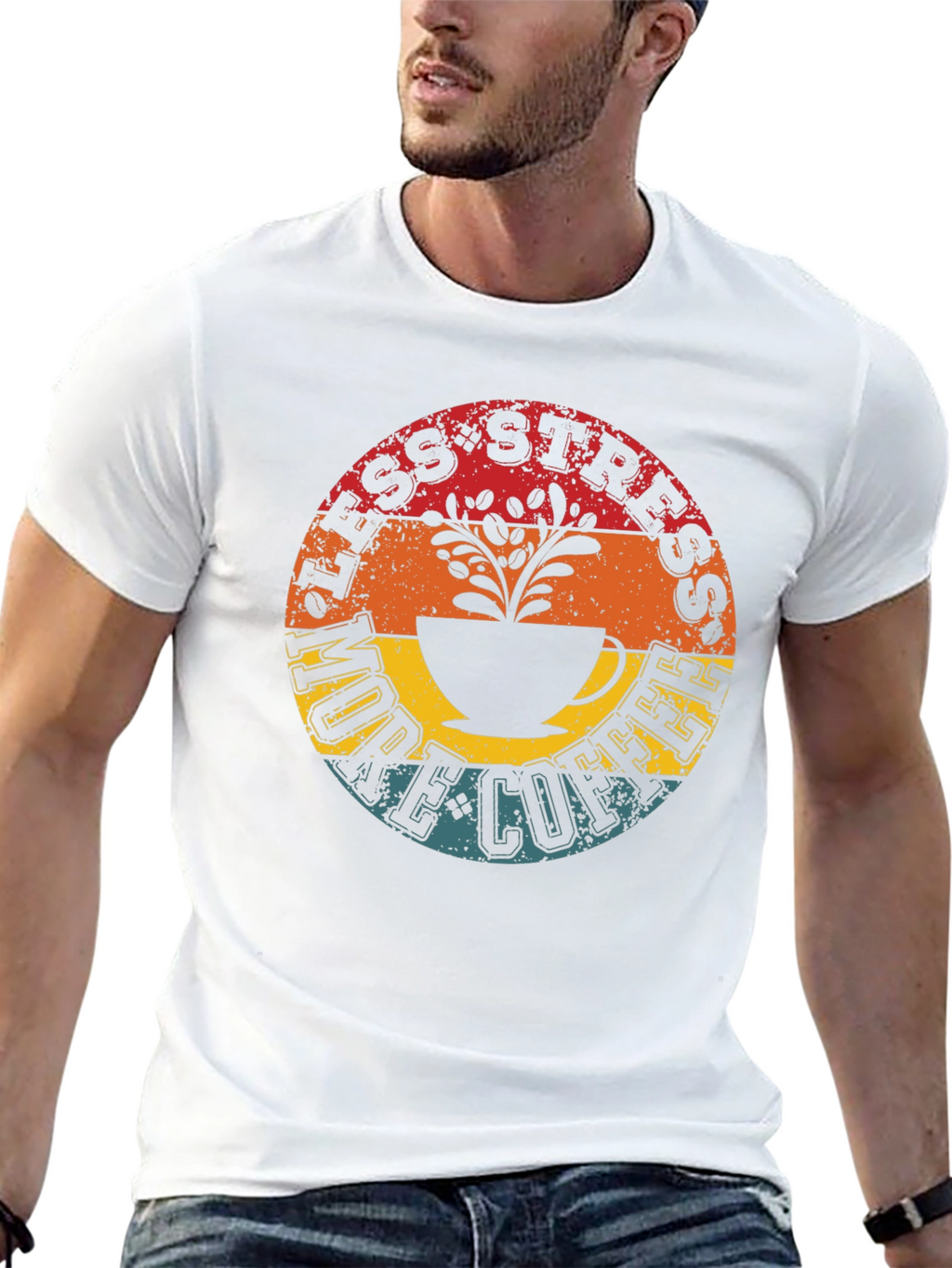 Less Stress More Coffee Graphic T-Shirt