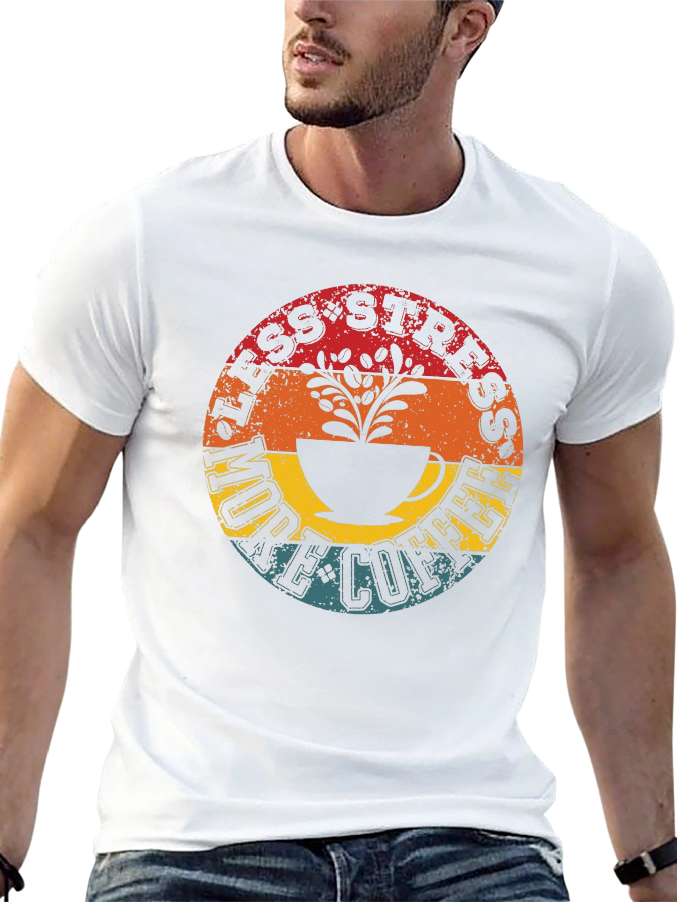 Less Stress More Coffee Graphic T-Shirt