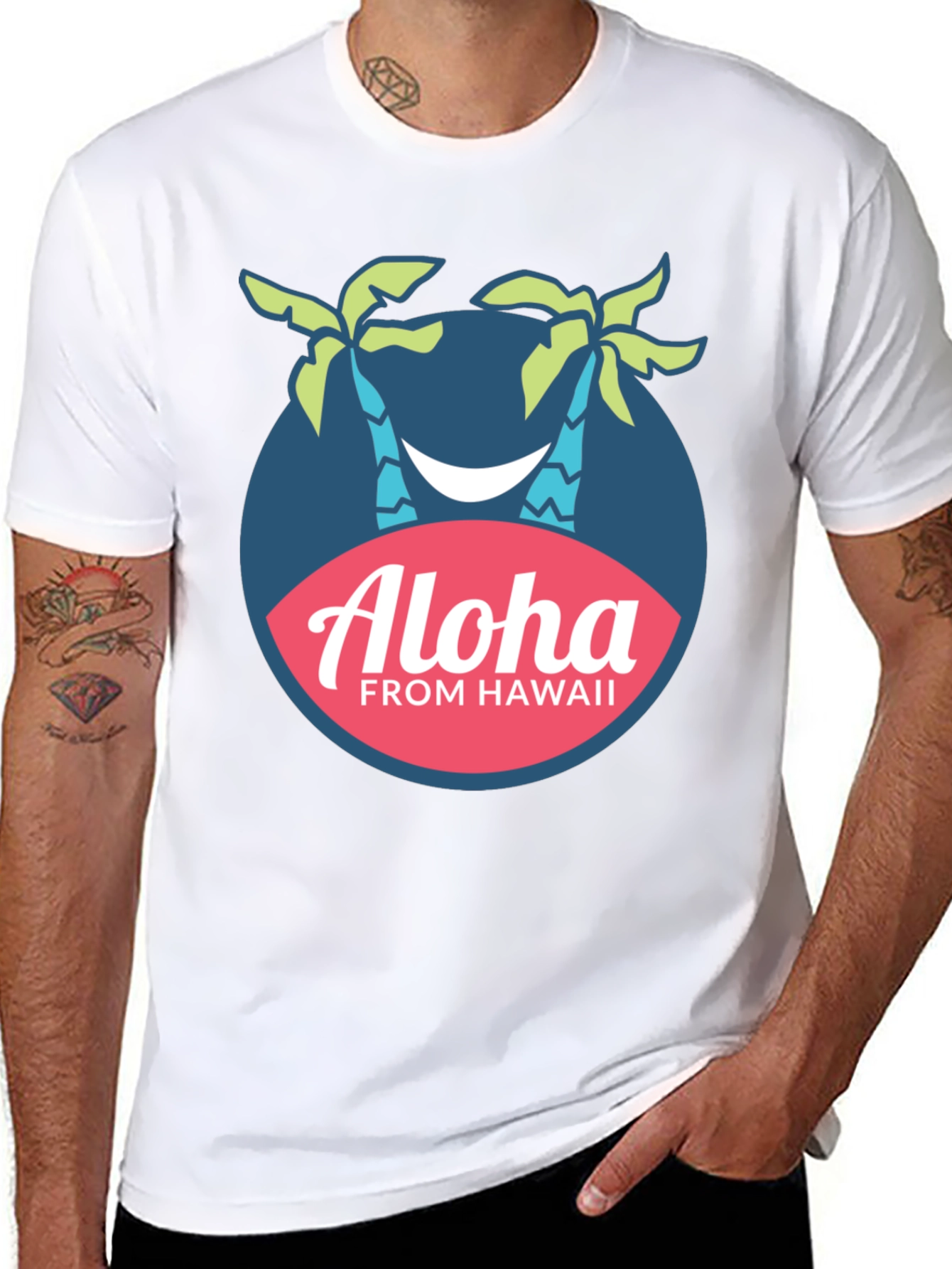 Aloha From Hawaii Palm Tree Graphic T-Shirt