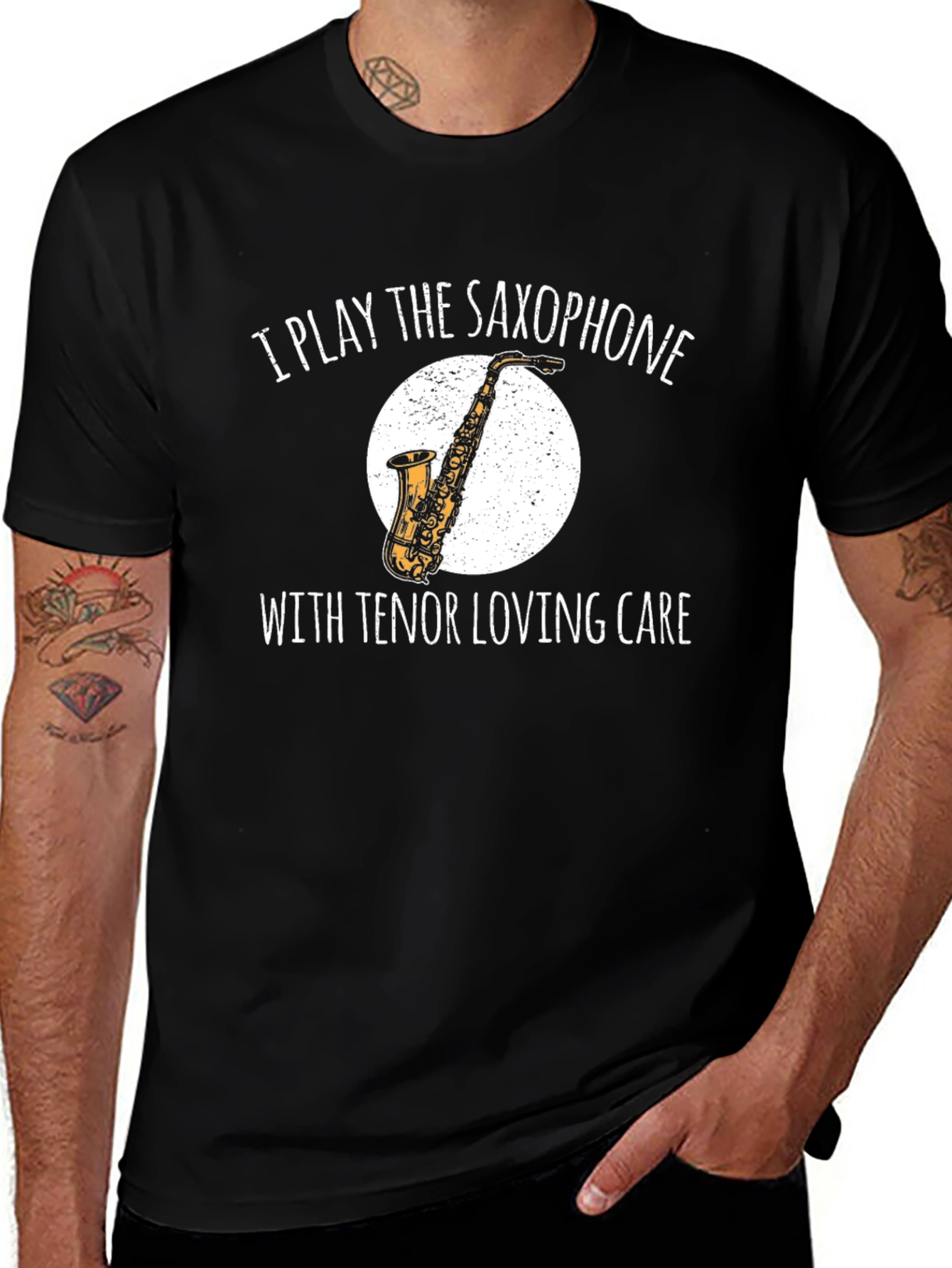 Saxophone Lovers T-Shirt - I Play the Saxophone with Tenor Loving Care
