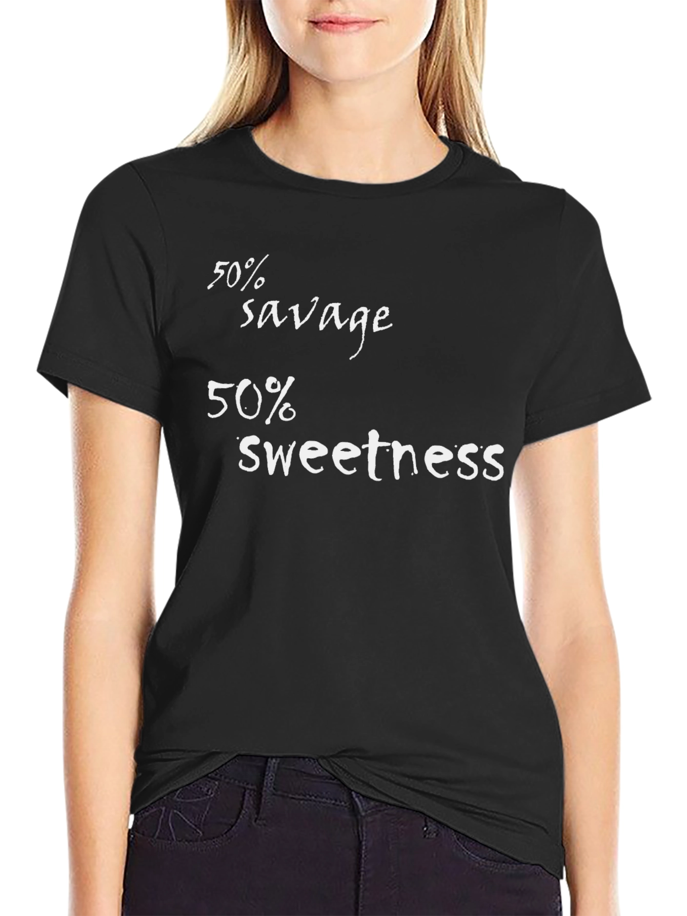 50% Savage 50% Sweetness Graphic T-Shirt