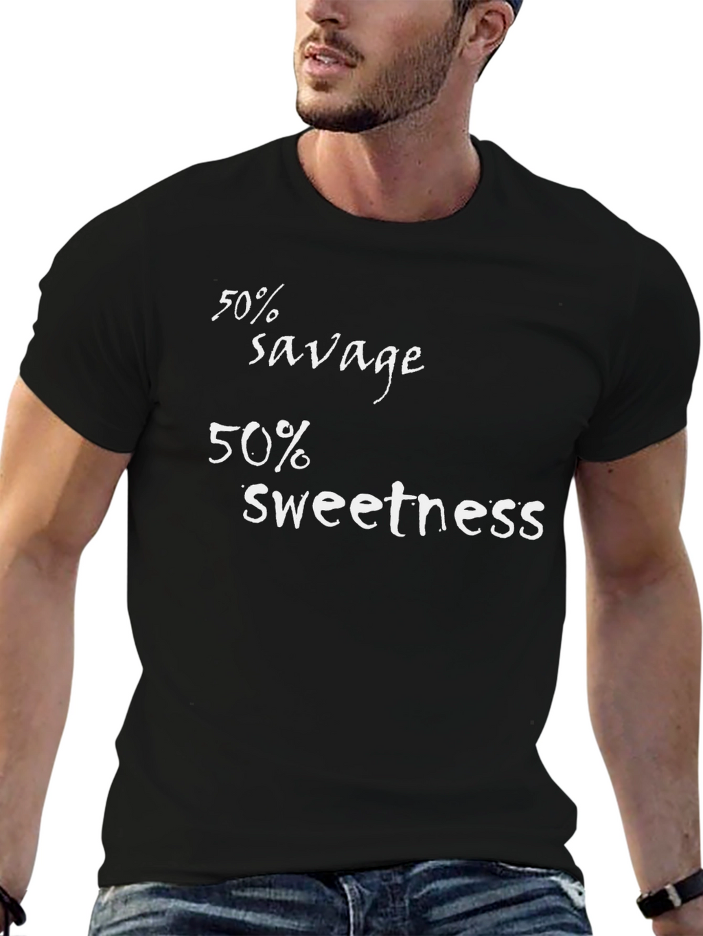 50% Savage 50% Sweetness Graphic T-Shirt