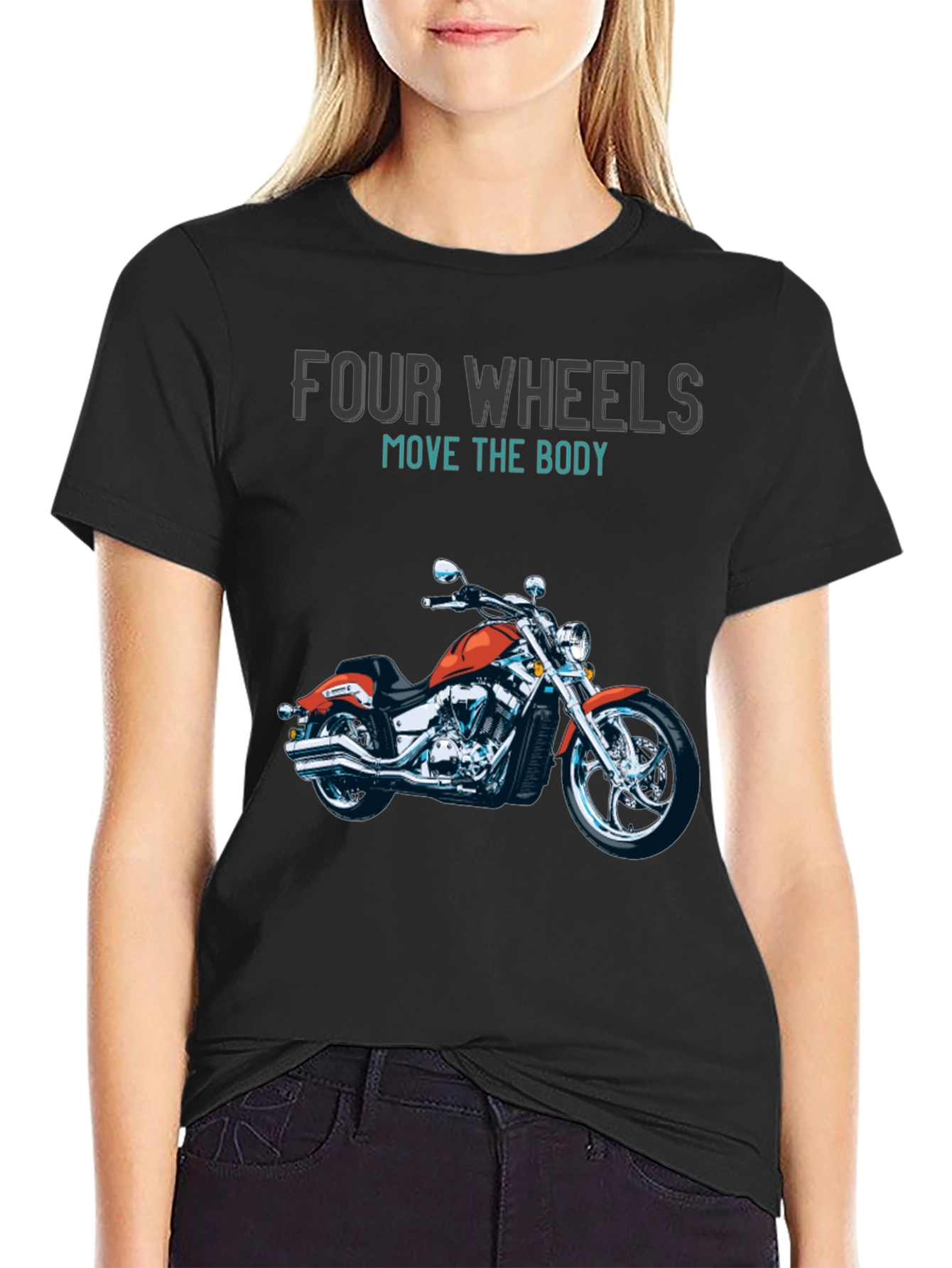 Four Wheels Motorcycle Graphic T-Shirt