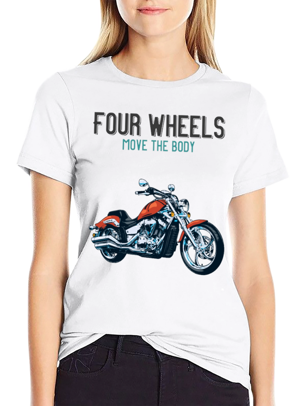 Four Wheels Motorcycle Graphic T-Shirt
