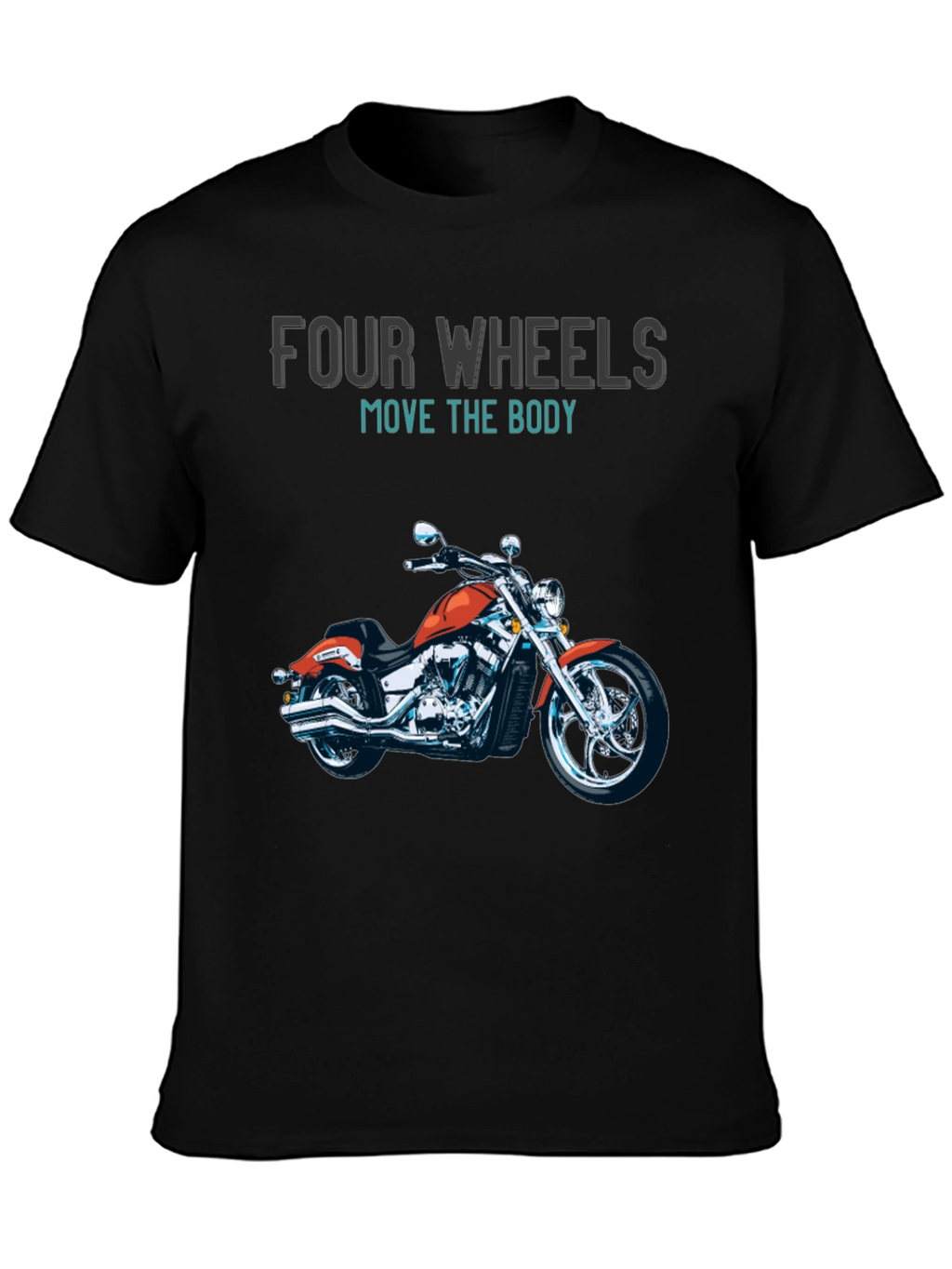Four Wheels Motorcycle Graphic T-Shirt