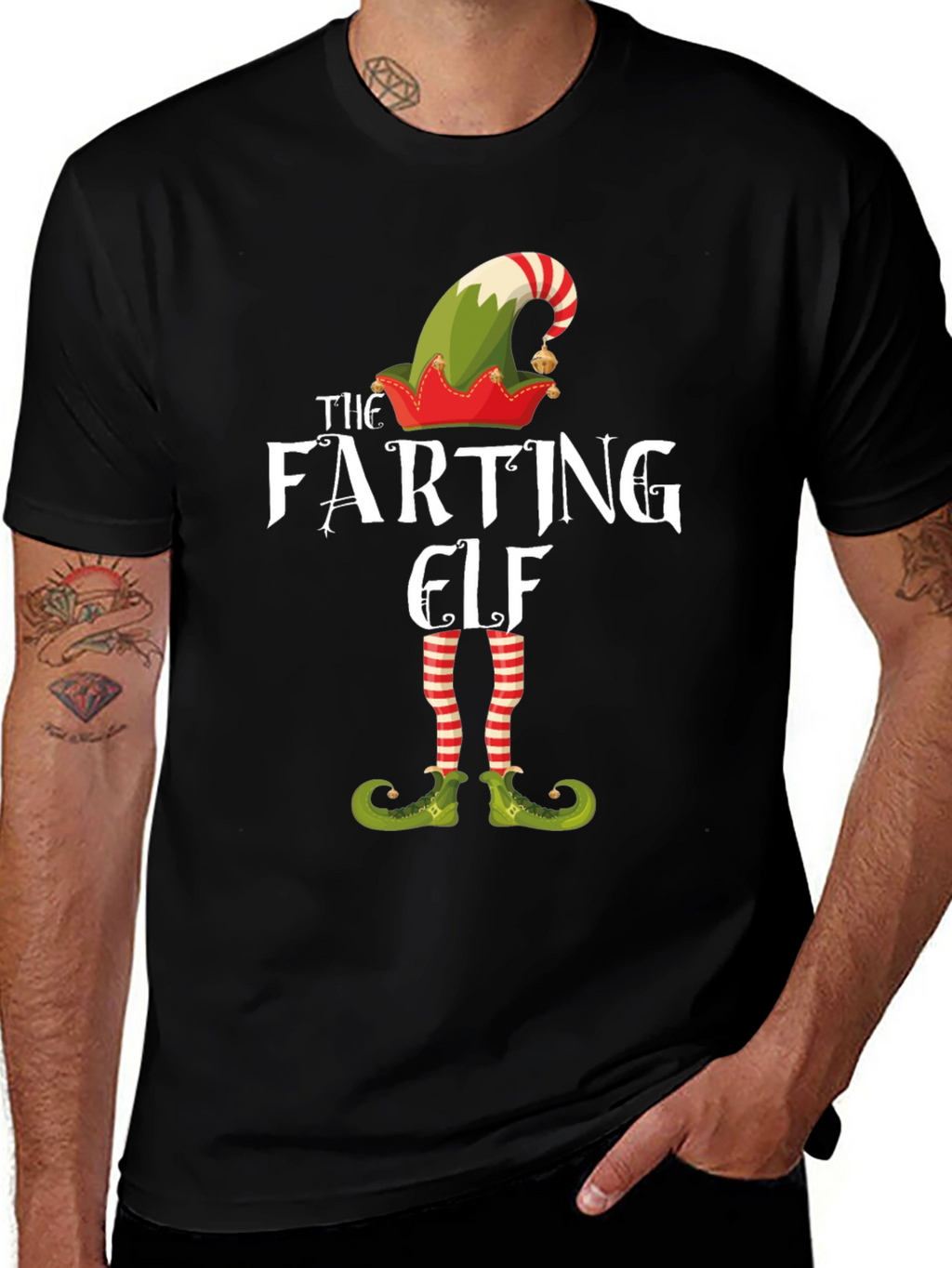 The Farting Elf Funny Christmas T-Shirt