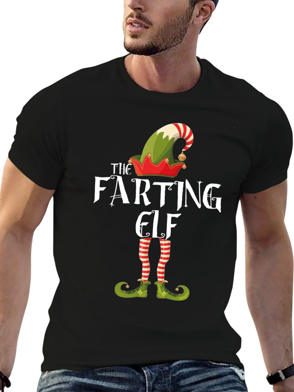 The Farting Elf Funny Christmas T-Shirt