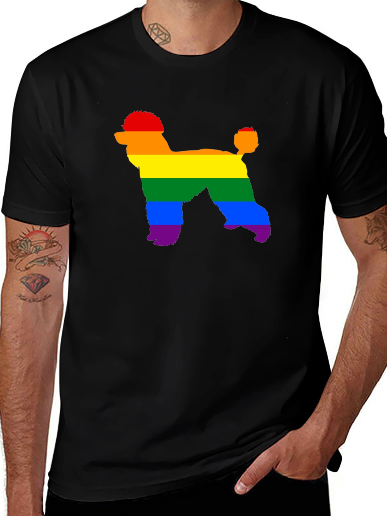 Rainbow Poodle T-Shirt - Pride Dog Tee