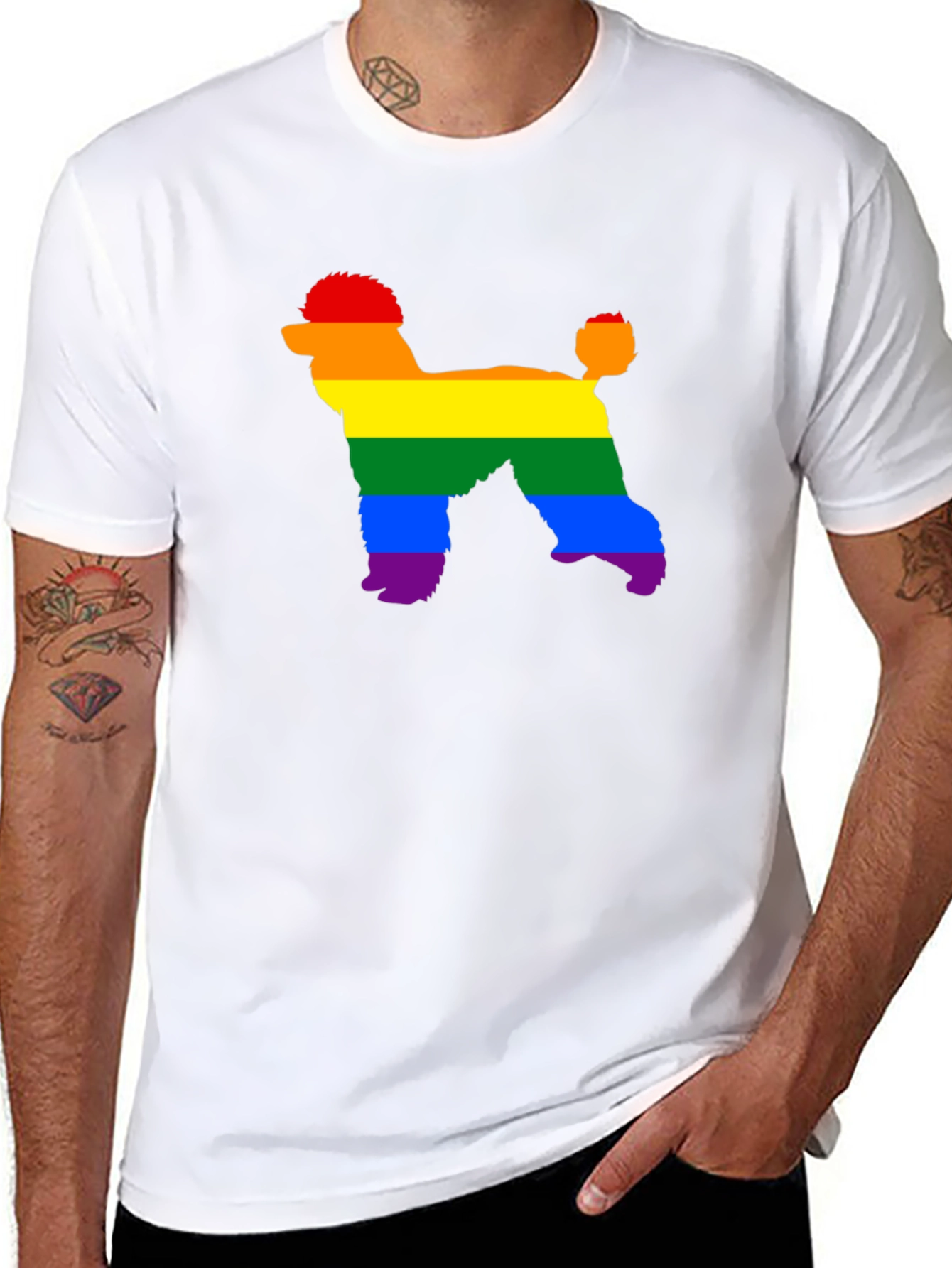 Rainbow Poodle T-Shirt - Pride Dog Tee