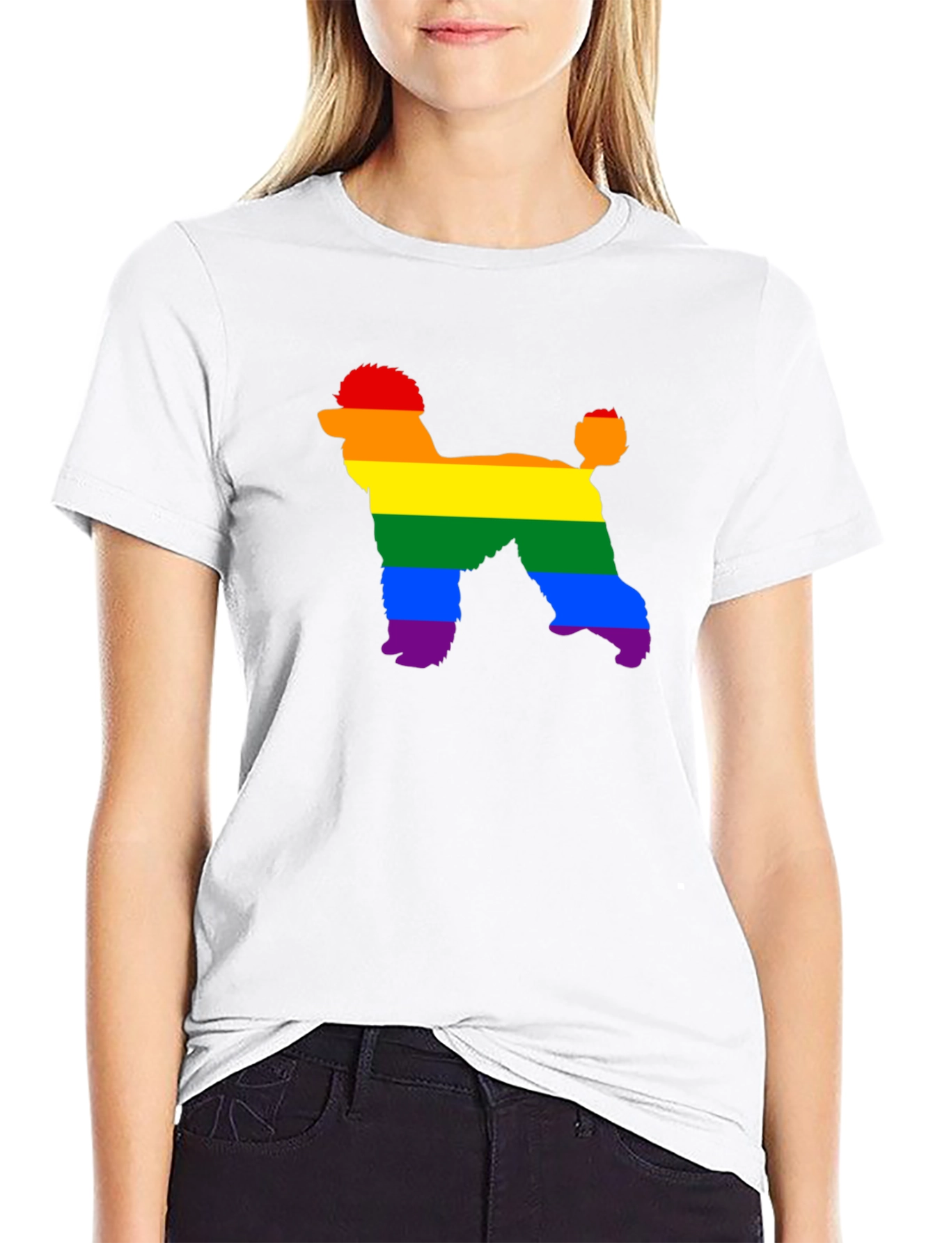 Rainbow Poodle T-Shirt - Pride Dog Tee