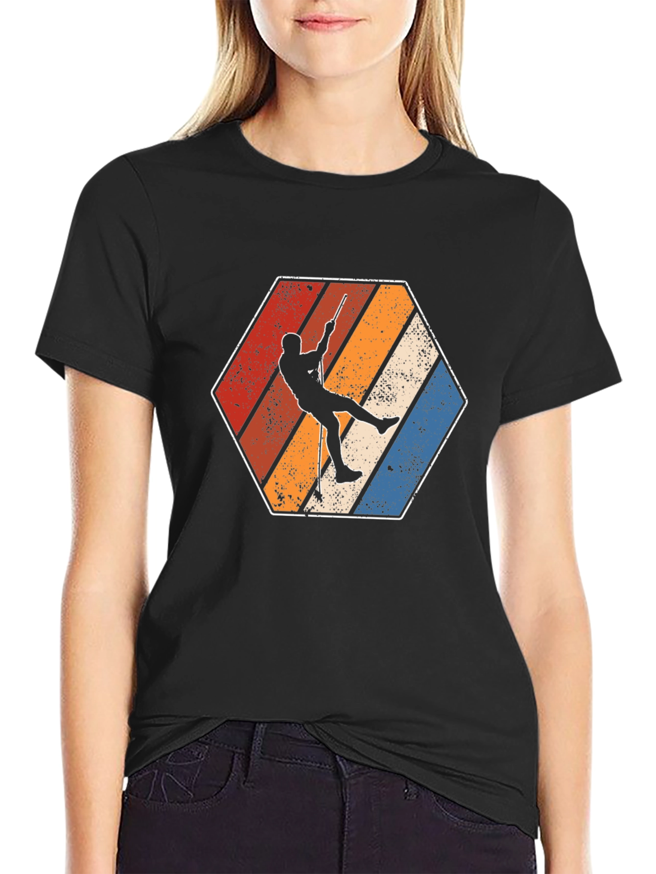 Retro Climbing T-Shirt Vintage Style Rappel Design
