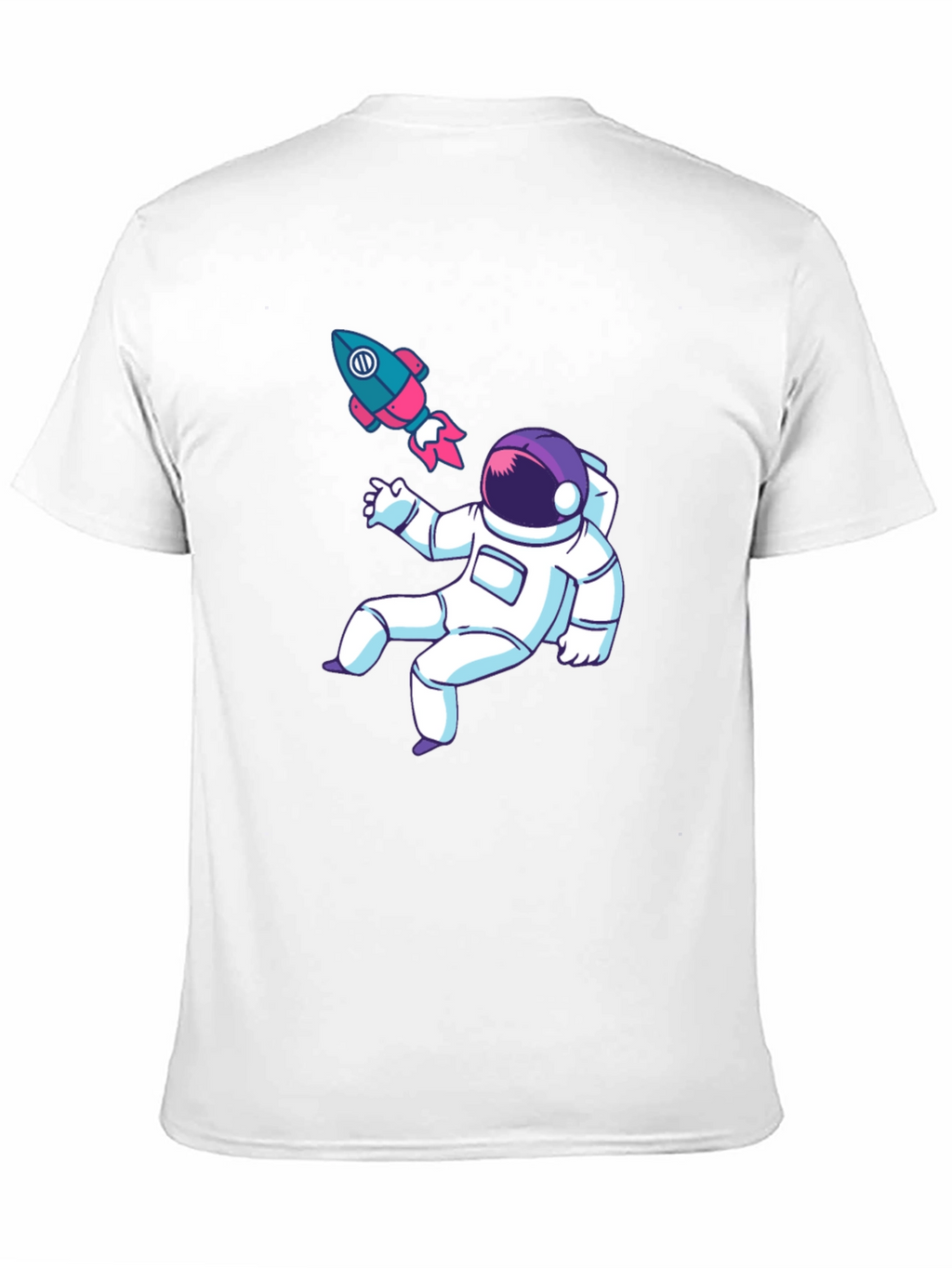 Astronaut & Rocket Graphic Tee - Black Cotton T-Shirt