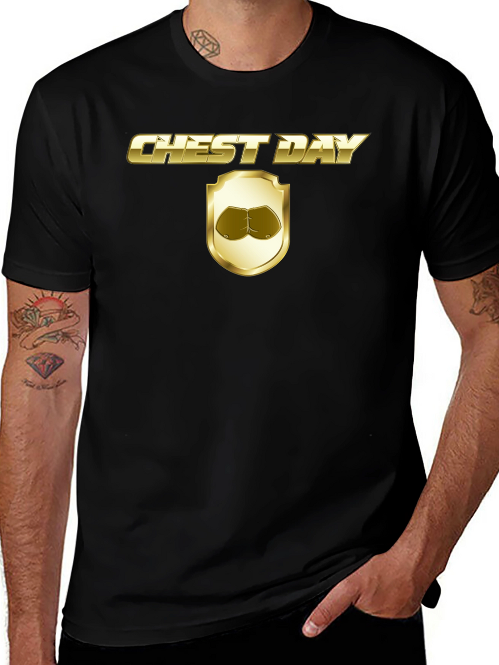 Chest Day Graphic T-Shirt - Gym Humor