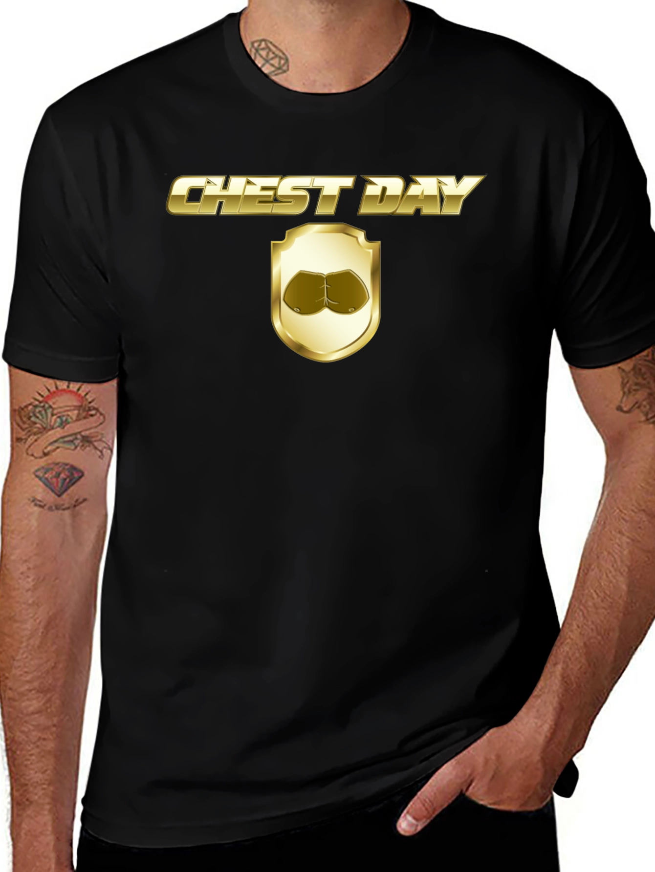 Chest Day Graphic T-Shirt - Gym Humor