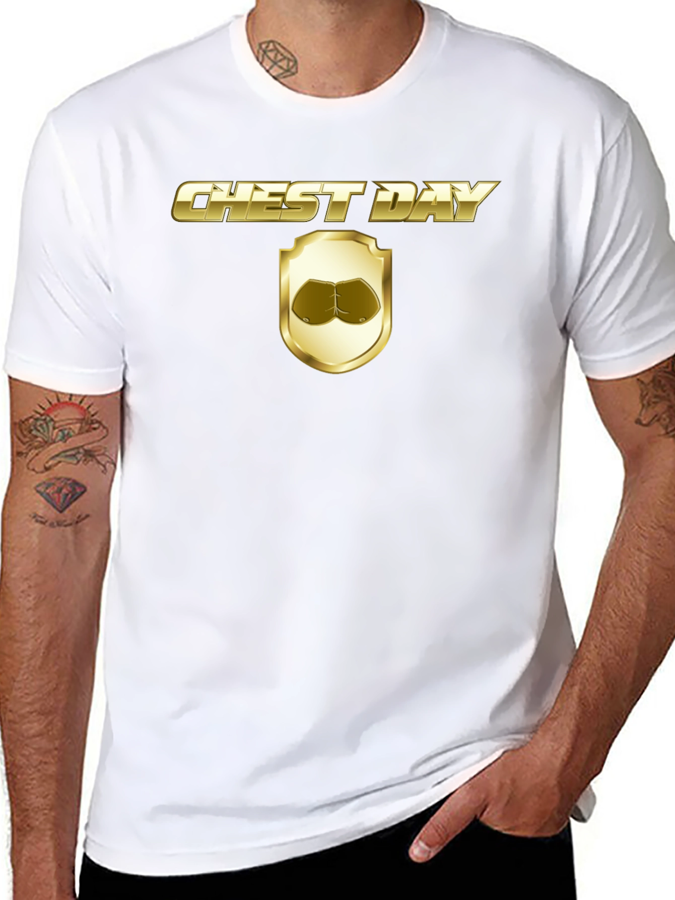 Chest Day Graphic T-Shirt - Gym Humor