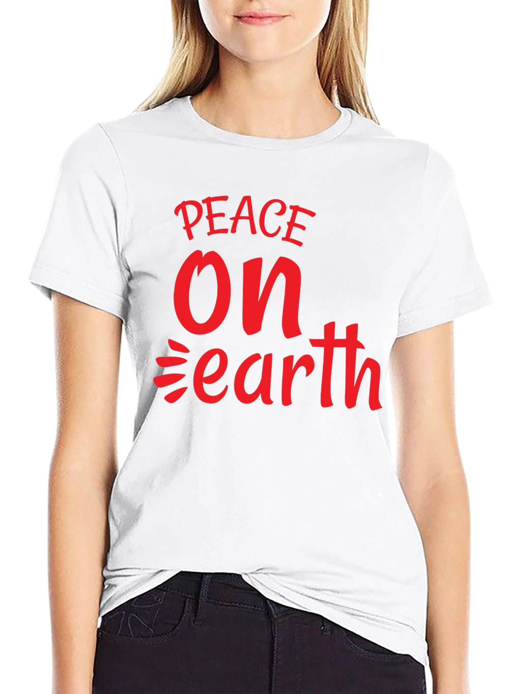 Peace On Earth Graphic Tee - Black Cotton