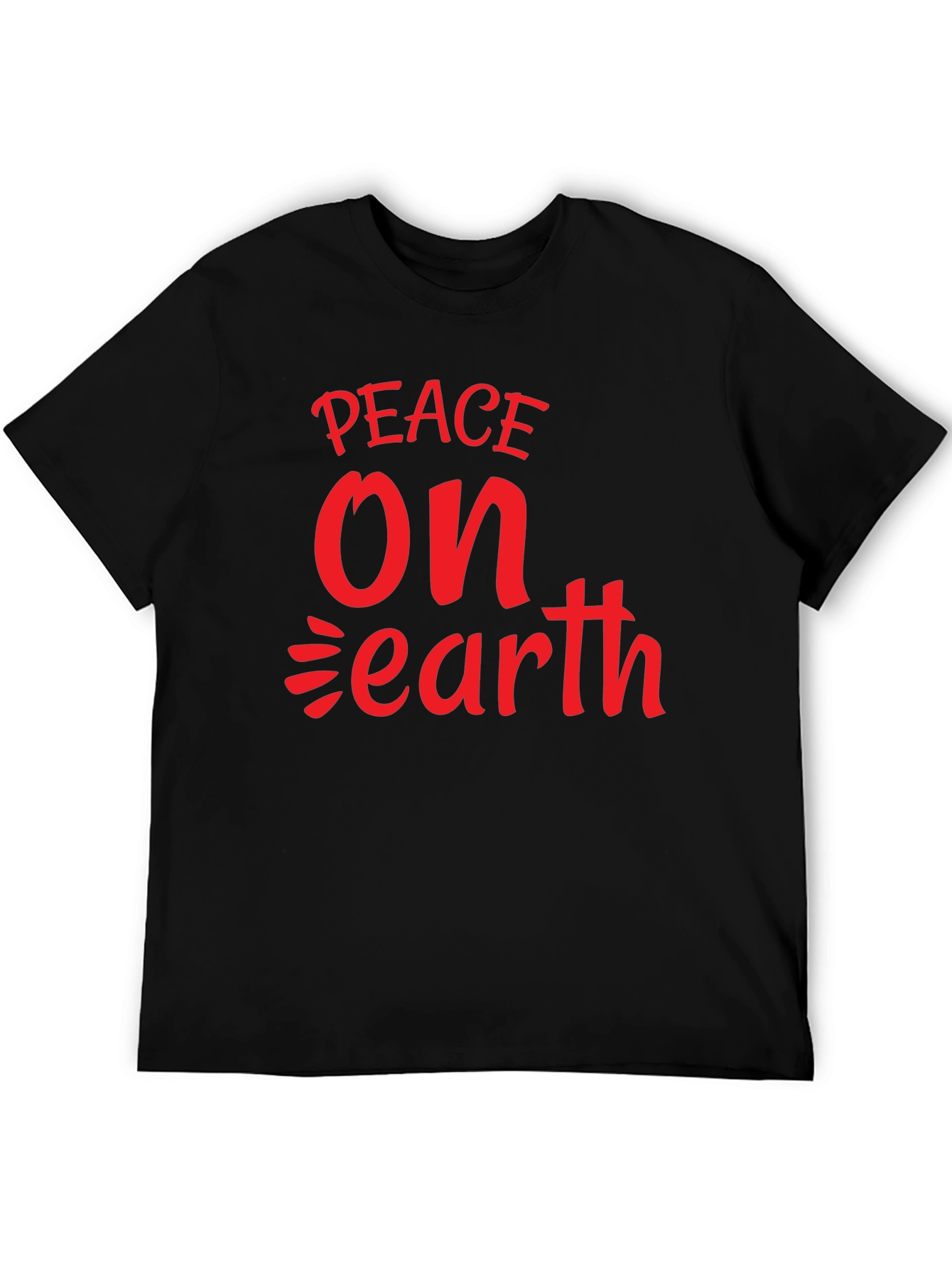 Peace On Earth Graphic Tee - Black Cotton