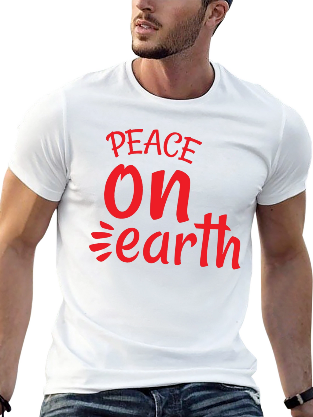 Peace On Earth Graphic Tee - Black Cotton