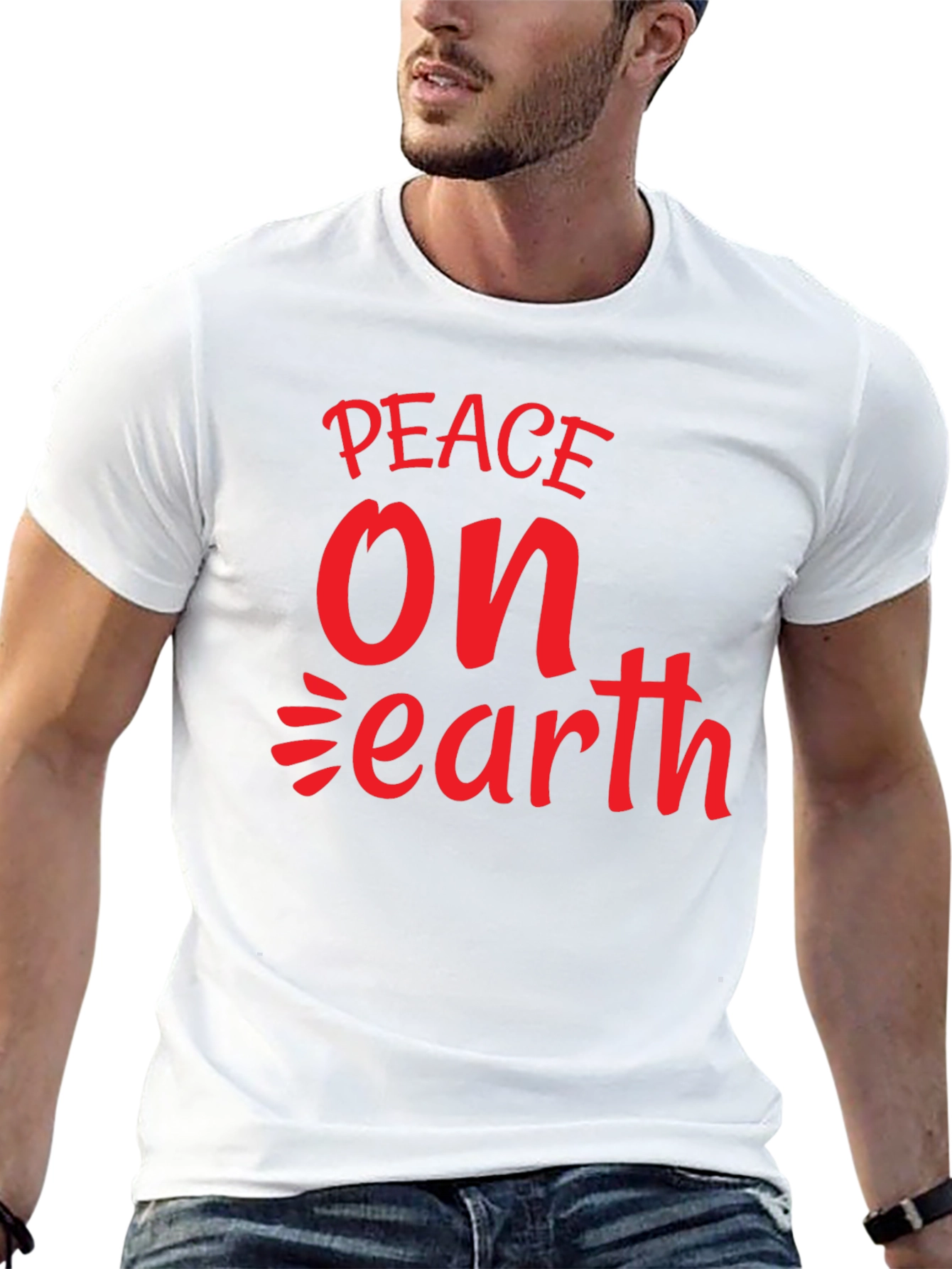Peace On Earth Graphic Tee - Black Cotton
